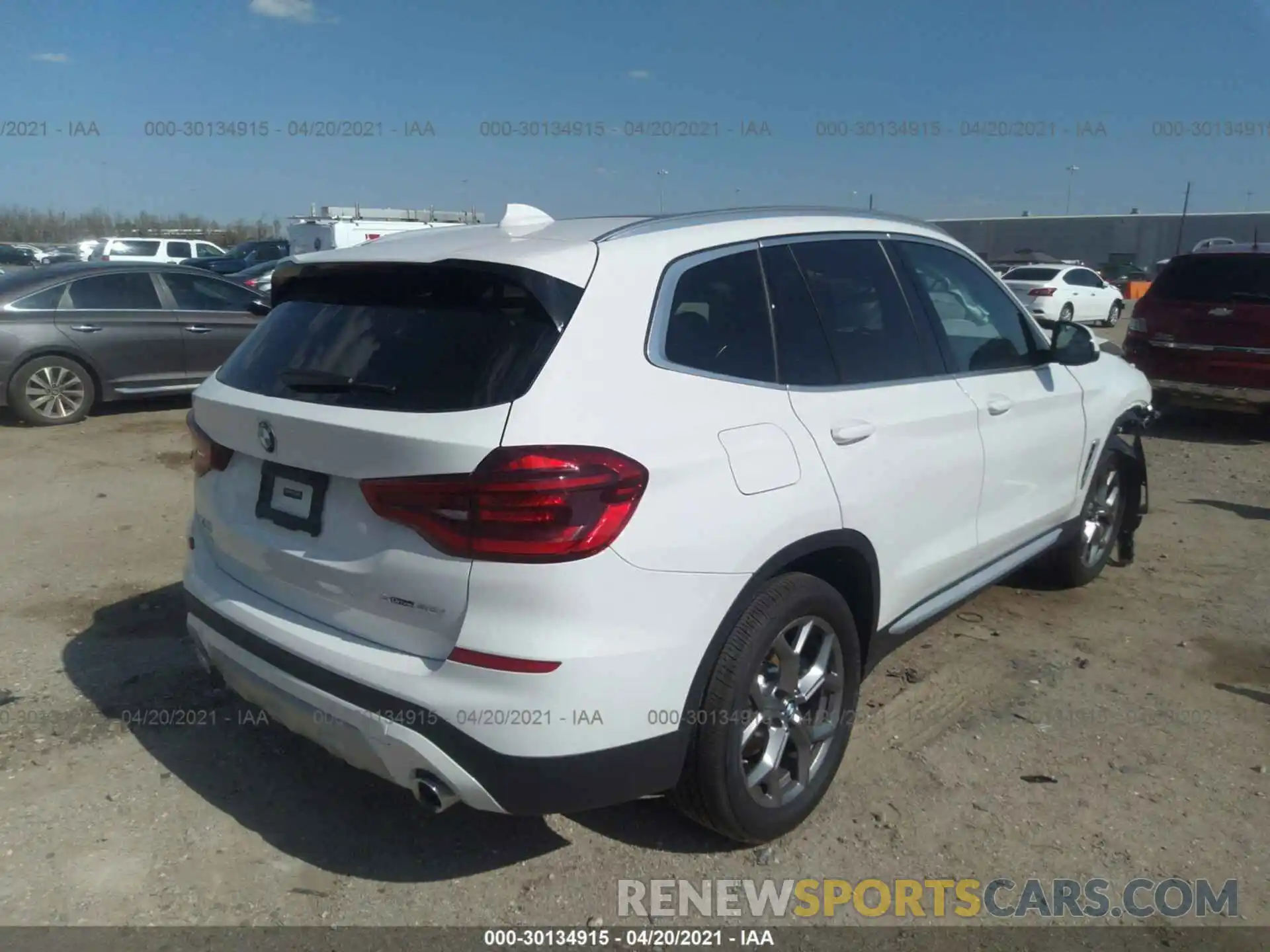 4 Фотография поврежденного автомобиля 5UXTY3C00M9F65001 BMW X3 2021