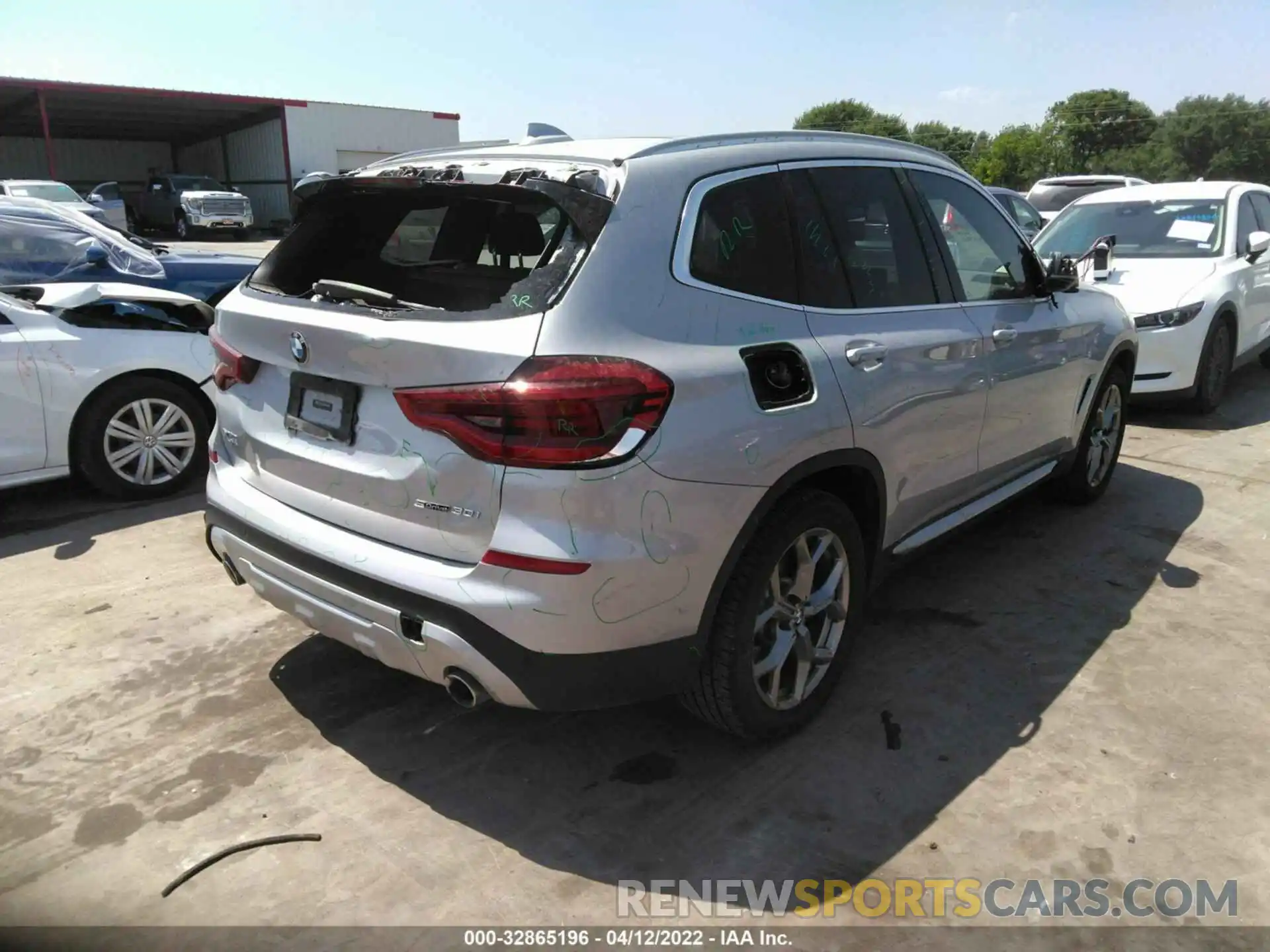 4 Фотография поврежденного автомобиля 5UXTY3C02M9F78204 BMW X3 2021