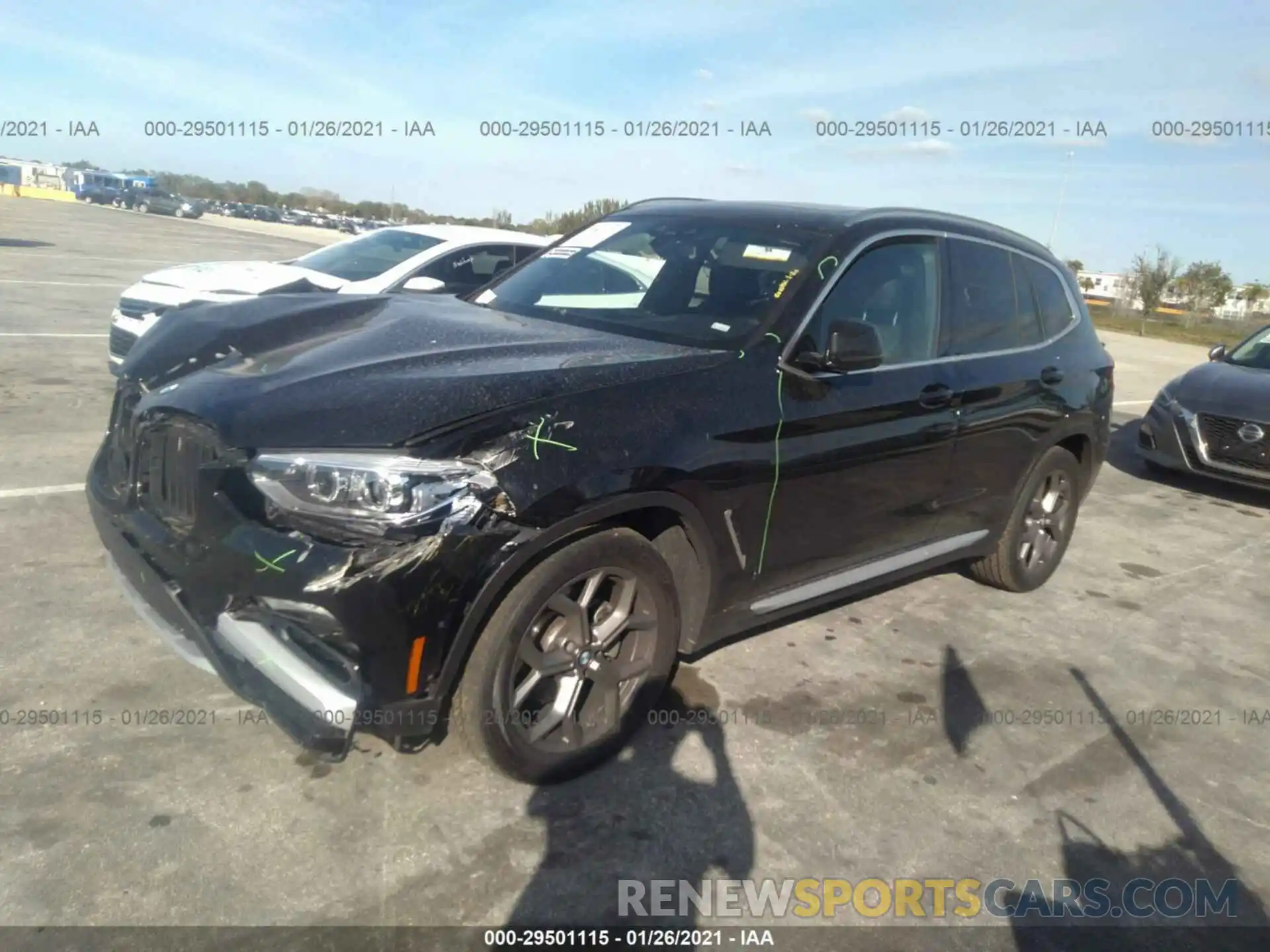 2 Фотография поврежденного автомобиля 5UXTY3C03M9E86535 BMW X3 2021