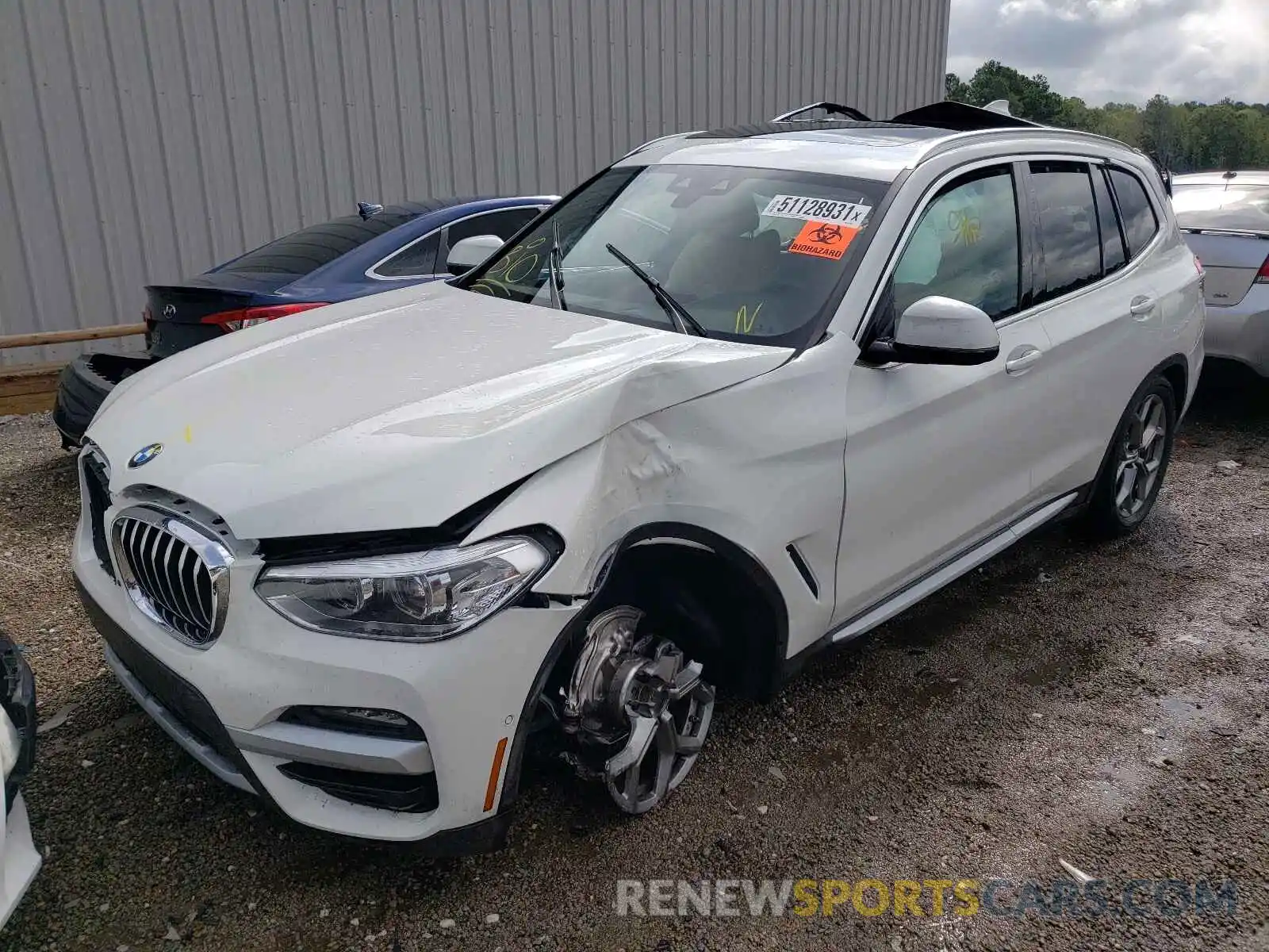 2 Photograph of a damaged car 5UXTY3C04M9E67363 BMW X3 2021