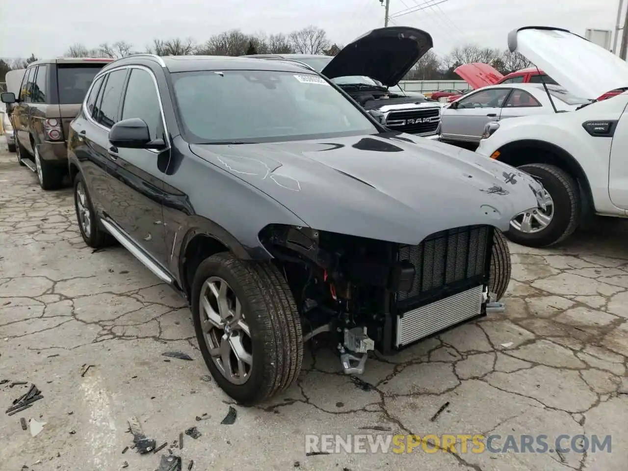 1 Photograph of a damaged car 5UXTY3C06M9G47363 BMW X3 2021