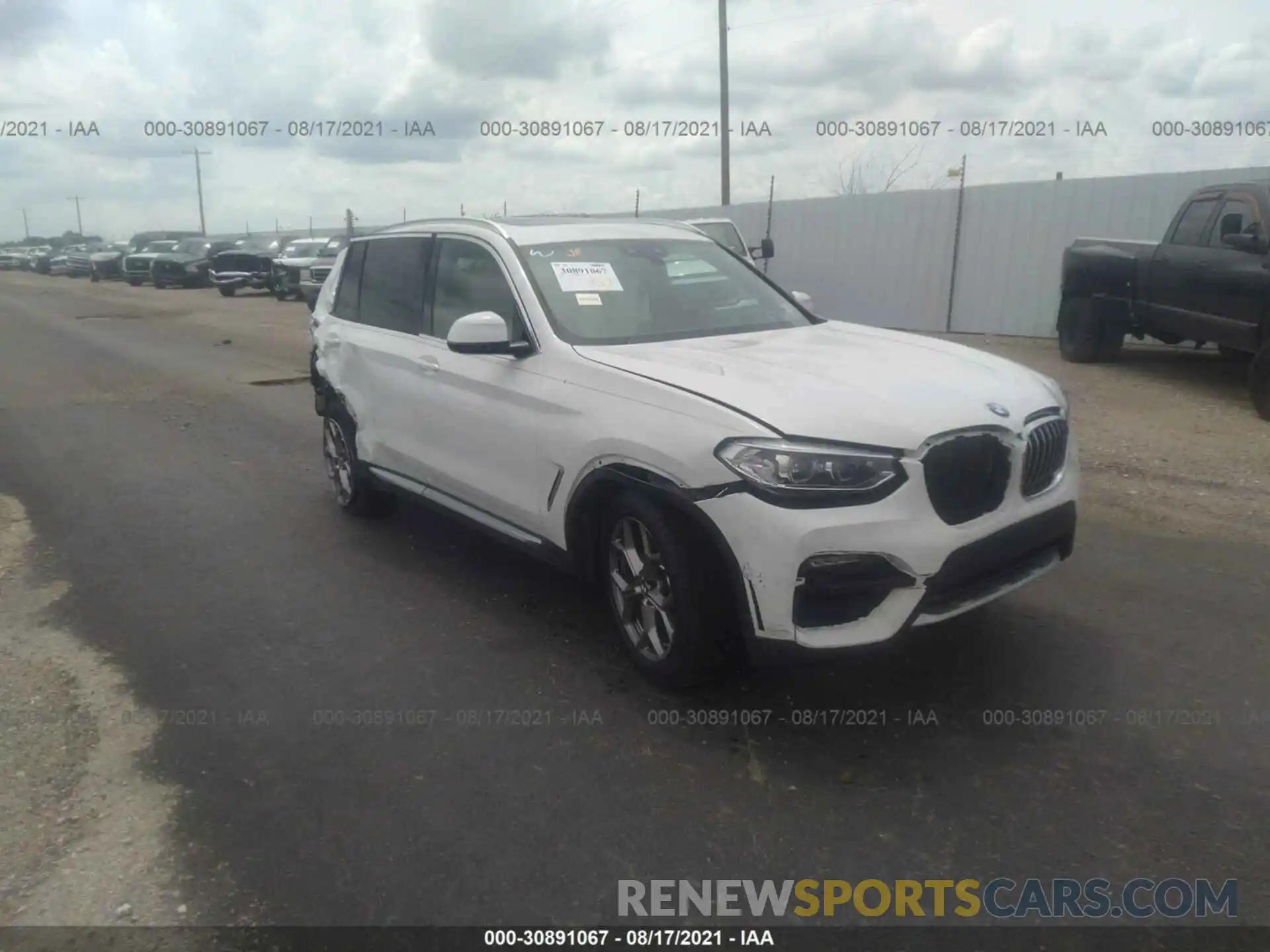 1 Photograph of a damaged car 5UXTY3C06M9H17525 BMW X3 2021