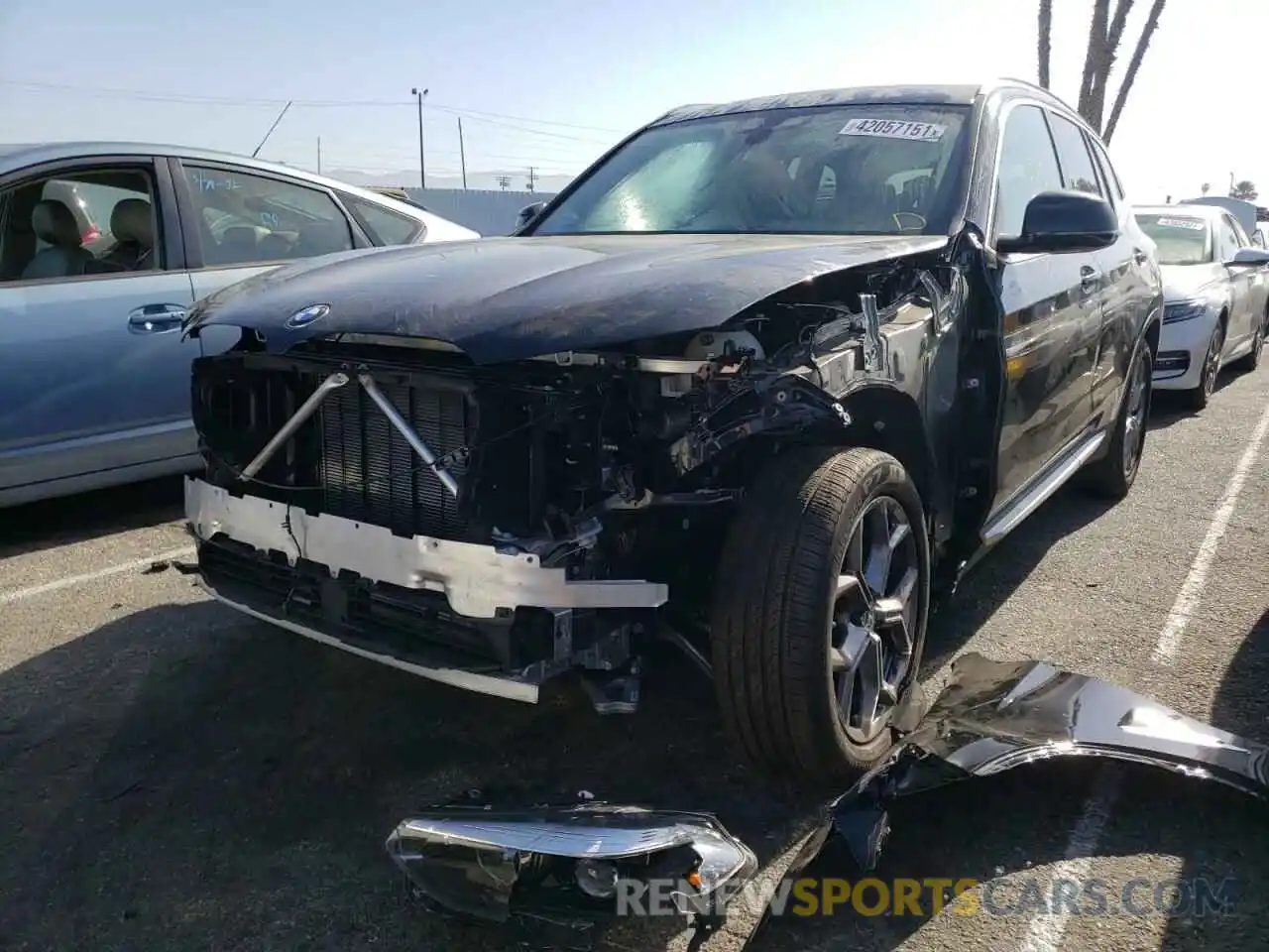 2 Photograph of a damaged car 5UXTY3C07M9E30095 BMW X3 2021