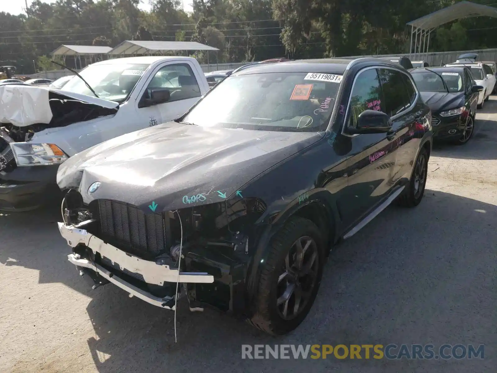 2 Photograph of a damaged car 5UXTY3C08M9G91834 BMW X3 2021