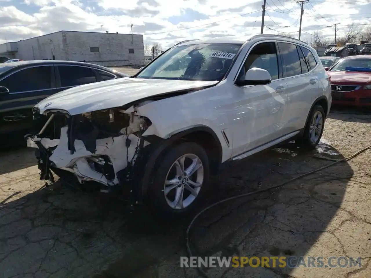 1 Photograph of a damaged car 5UXTY5C00M9G40162 BMW X3 2021