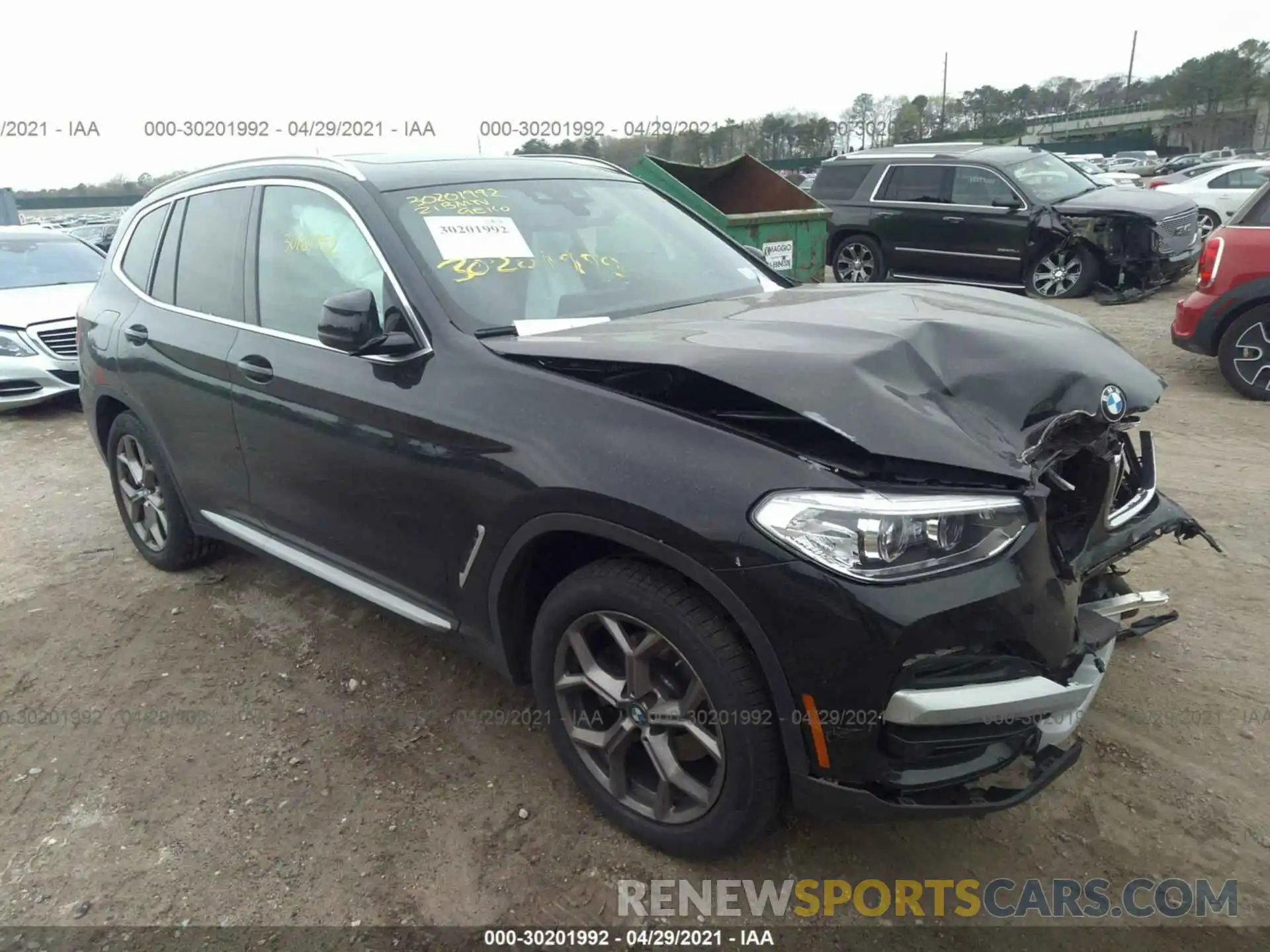 1 Photograph of a damaged car 5UXTY5C01M9F50504 BMW X3 2021