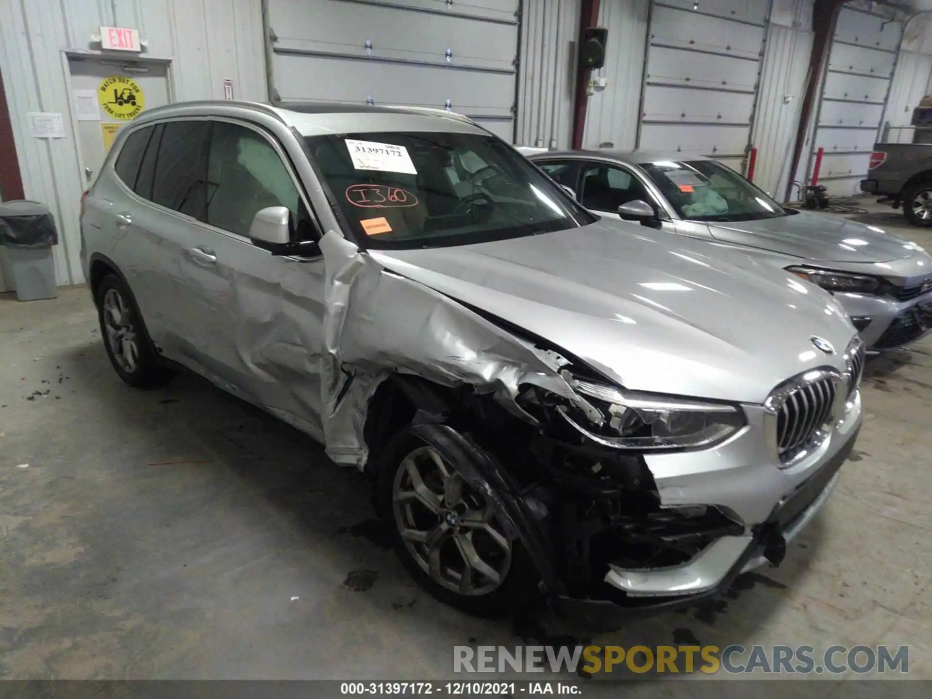 1 Photograph of a damaged car 5UXTY5C02M9F68297 BMW X3 2021