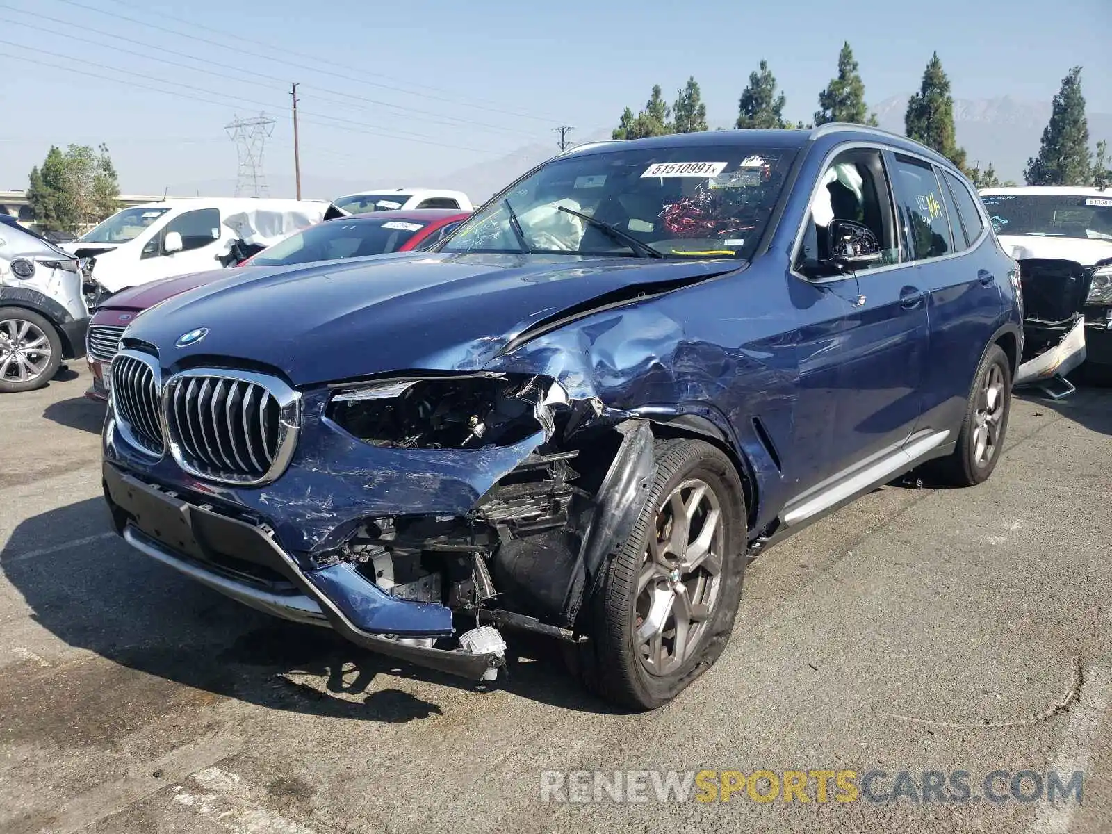 2 Photograph of a damaged car 5UXTY5C03M9F11140 BMW X3 2021