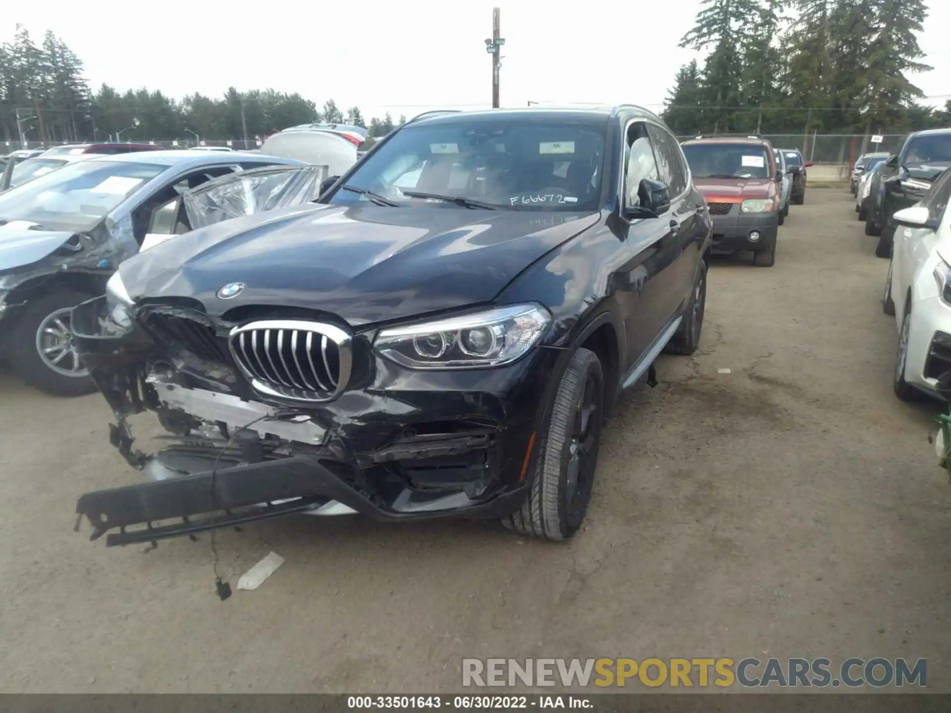 2 Photograph of a damaged car 5UXTY5C03M9F66672 BMW X3 2021