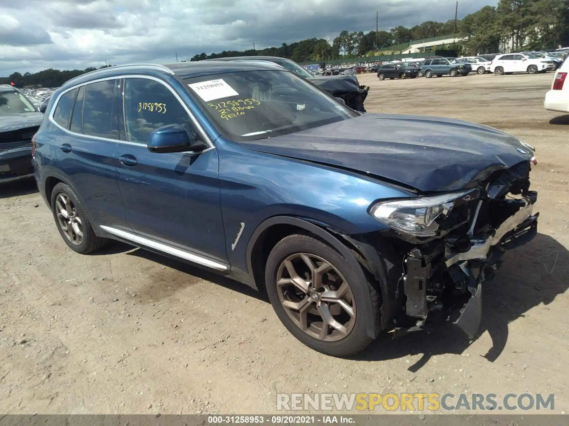 1 Photograph of a damaged car 5UXTY5C04M9E58285 BMW X3 2021