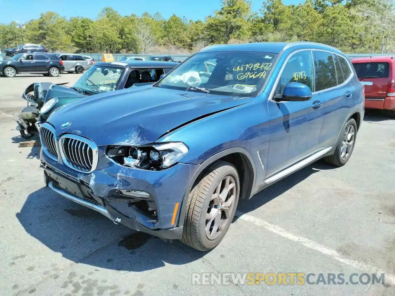 2 Photograph of a damaged car 5UXTY5C04M9G76694 BMW X3 2021