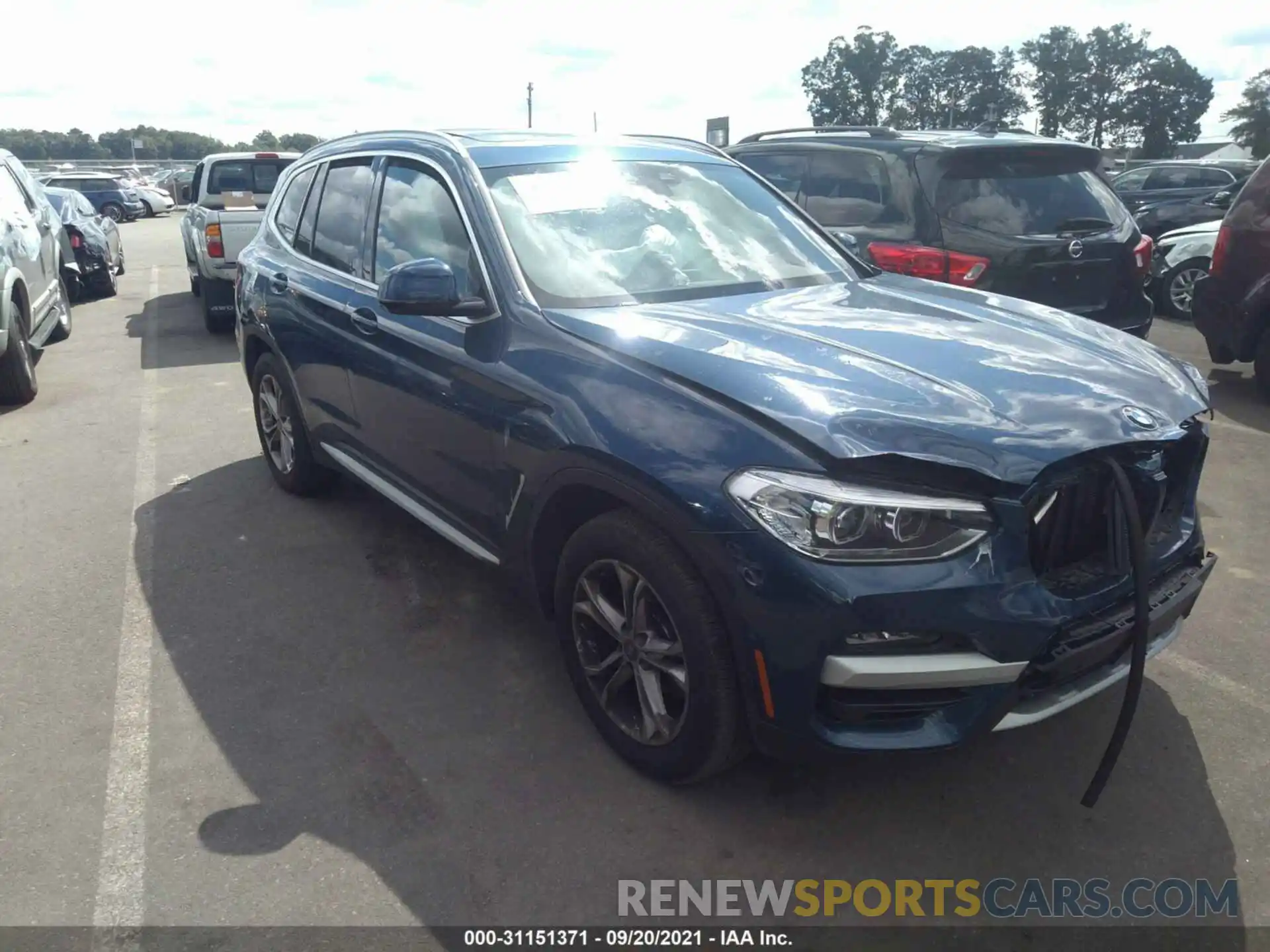 1 Photograph of a damaged car 5UXTY5C05M9E07636 BMW X3 2021