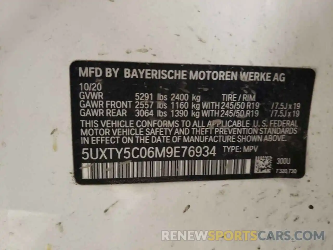 13 Фотография поврежденного автомобиля 5UXTY5C06M9E76934 BMW X3 2021