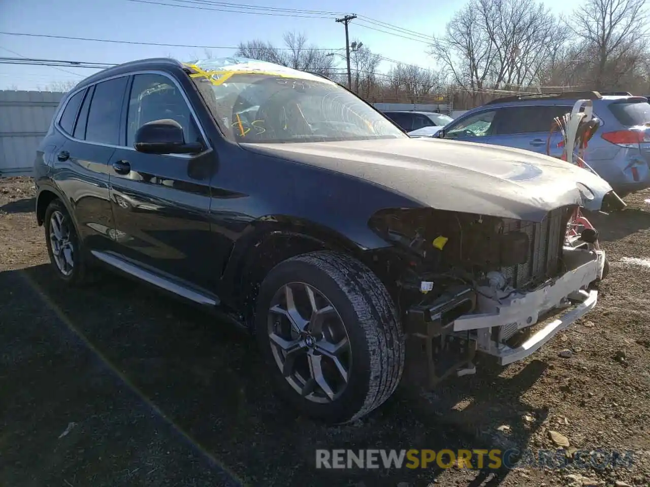 1 Photograph of a damaged car 5UXTY5C06M9F37411 BMW X3 2021