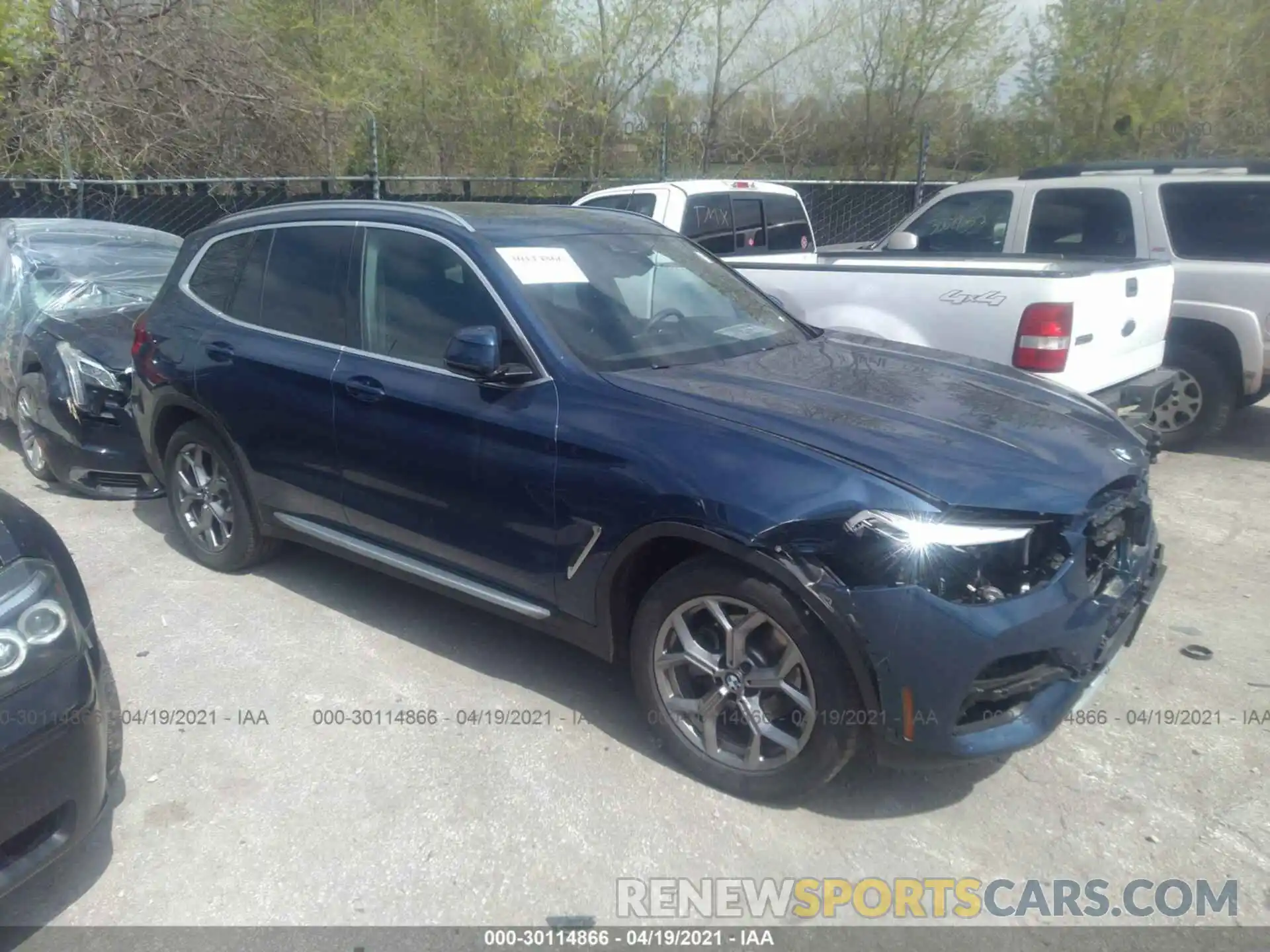 1 Photograph of a damaged car 5UXTY5C06M9F57691 BMW X3 2021