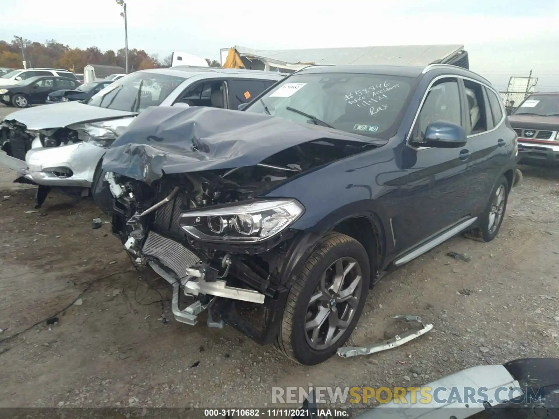 2 Photograph of a damaged car 5UXTY5C07M9E42162 BMW X3 2021