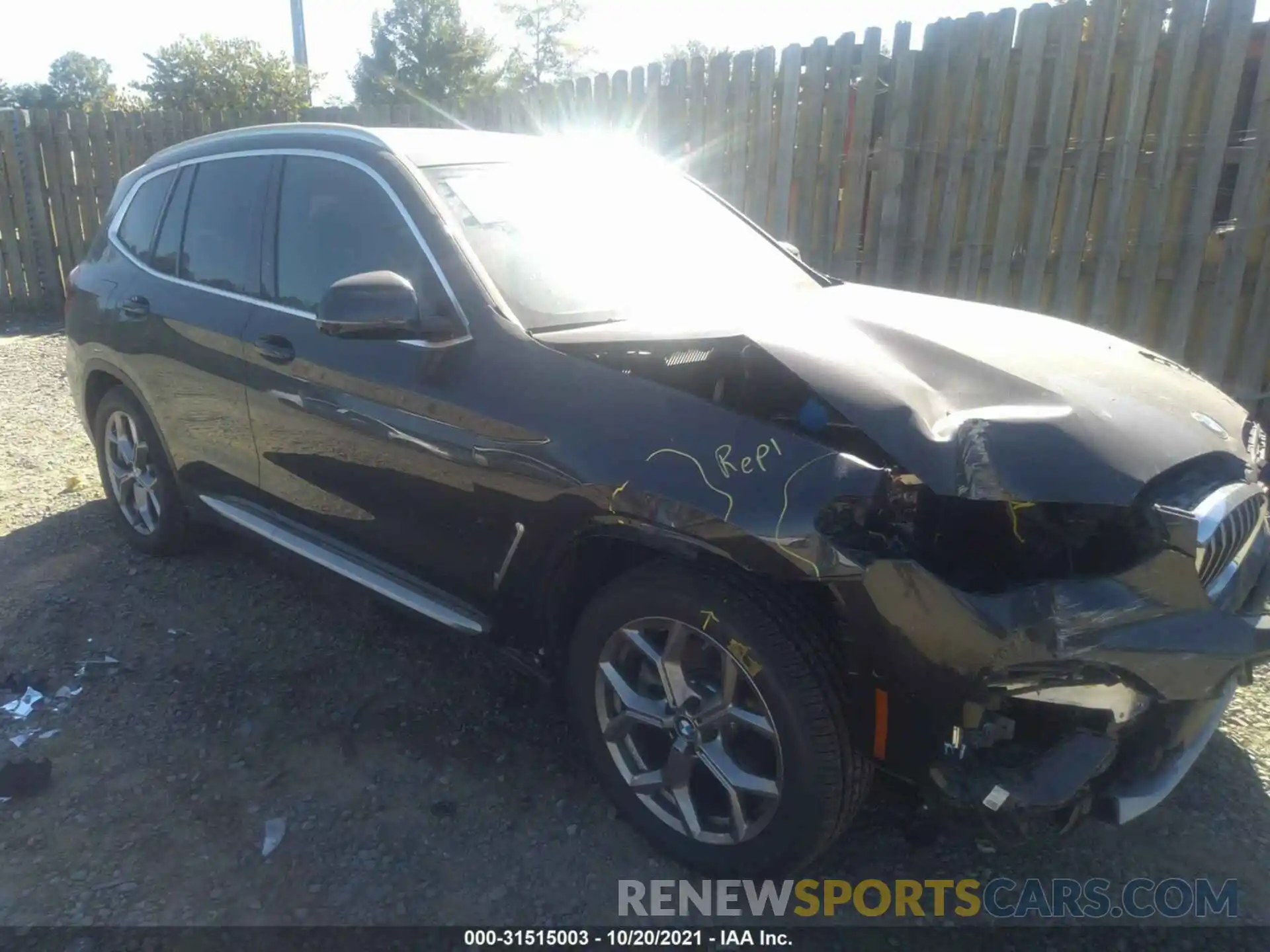 1 Photograph of a damaged car 5UXTY5C08M9E87062 BMW X3 2021