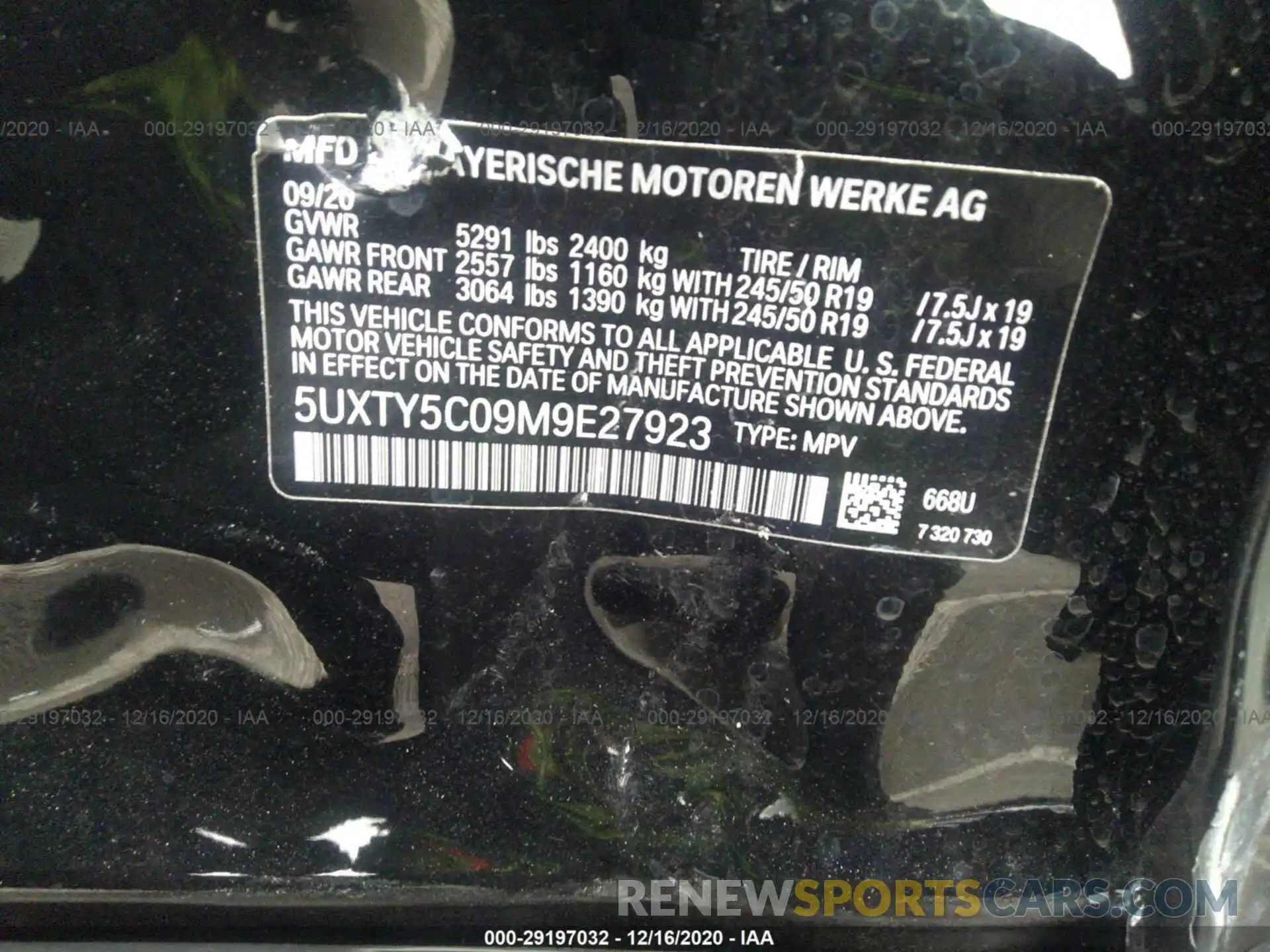 9 Фотография поврежденного автомобиля 5UXTY5C09M9E27923 BMW X3 2021