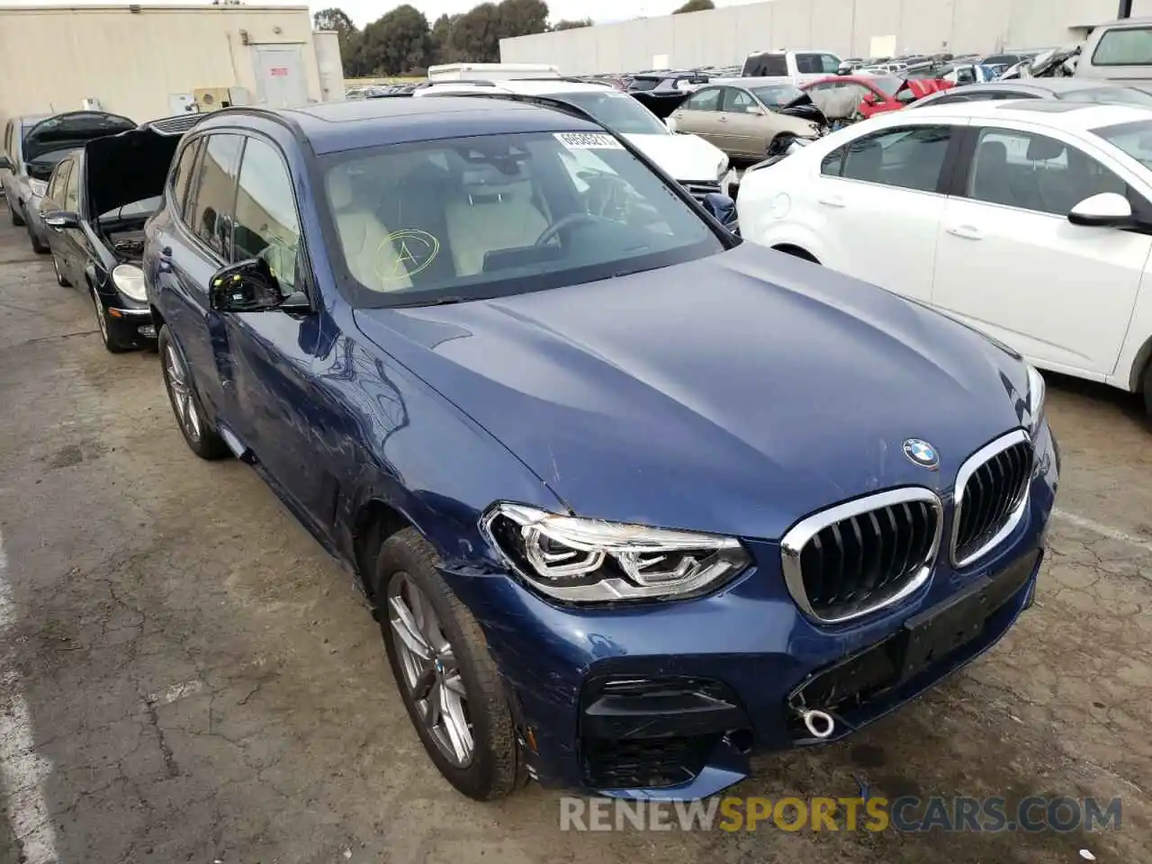 1 Photograph of a damaged car 5UXTY5C09M9E67032 BMW X3 2021