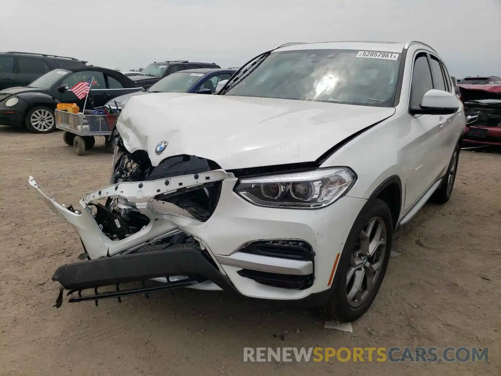 2 Photograph of a damaged car 5UXTY5C09M9F52226 BMW X3 2021