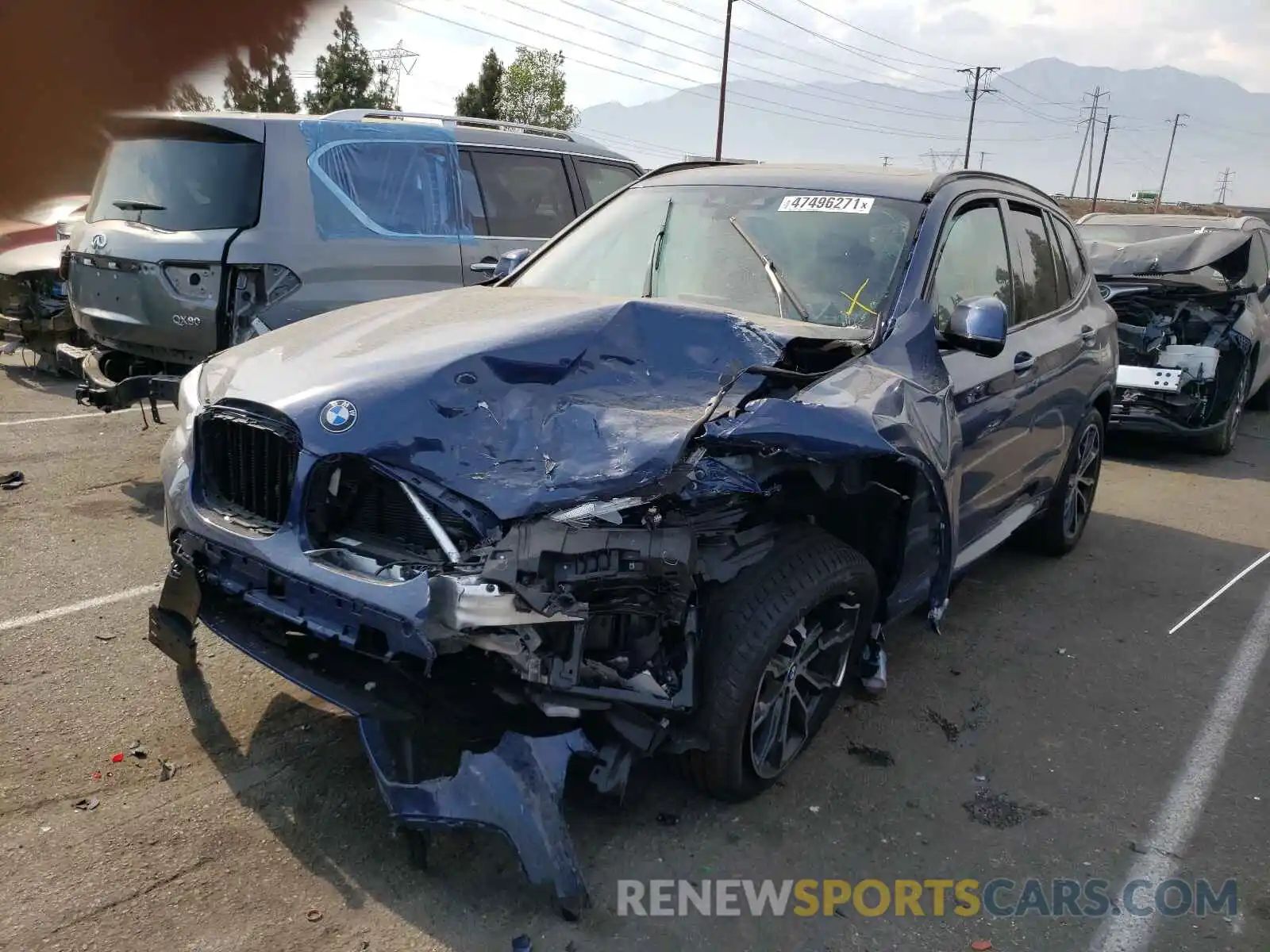 2 Photograph of a damaged car 5UXTY5C09M9F94475 BMW X3 2021