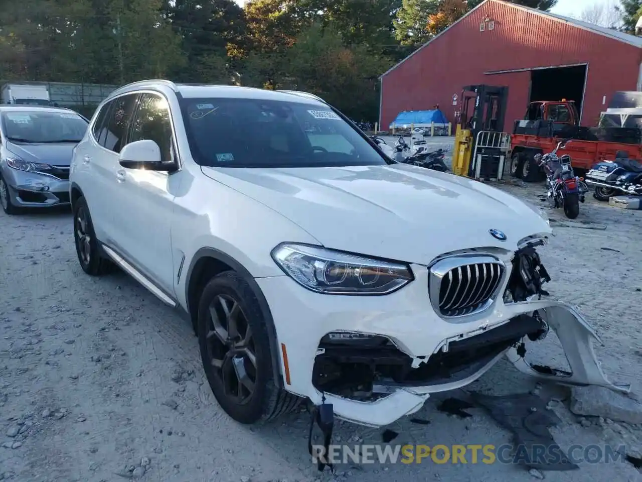 1 Photograph of a damaged car 5UXTY5C09M9G61687 BMW X3 2021