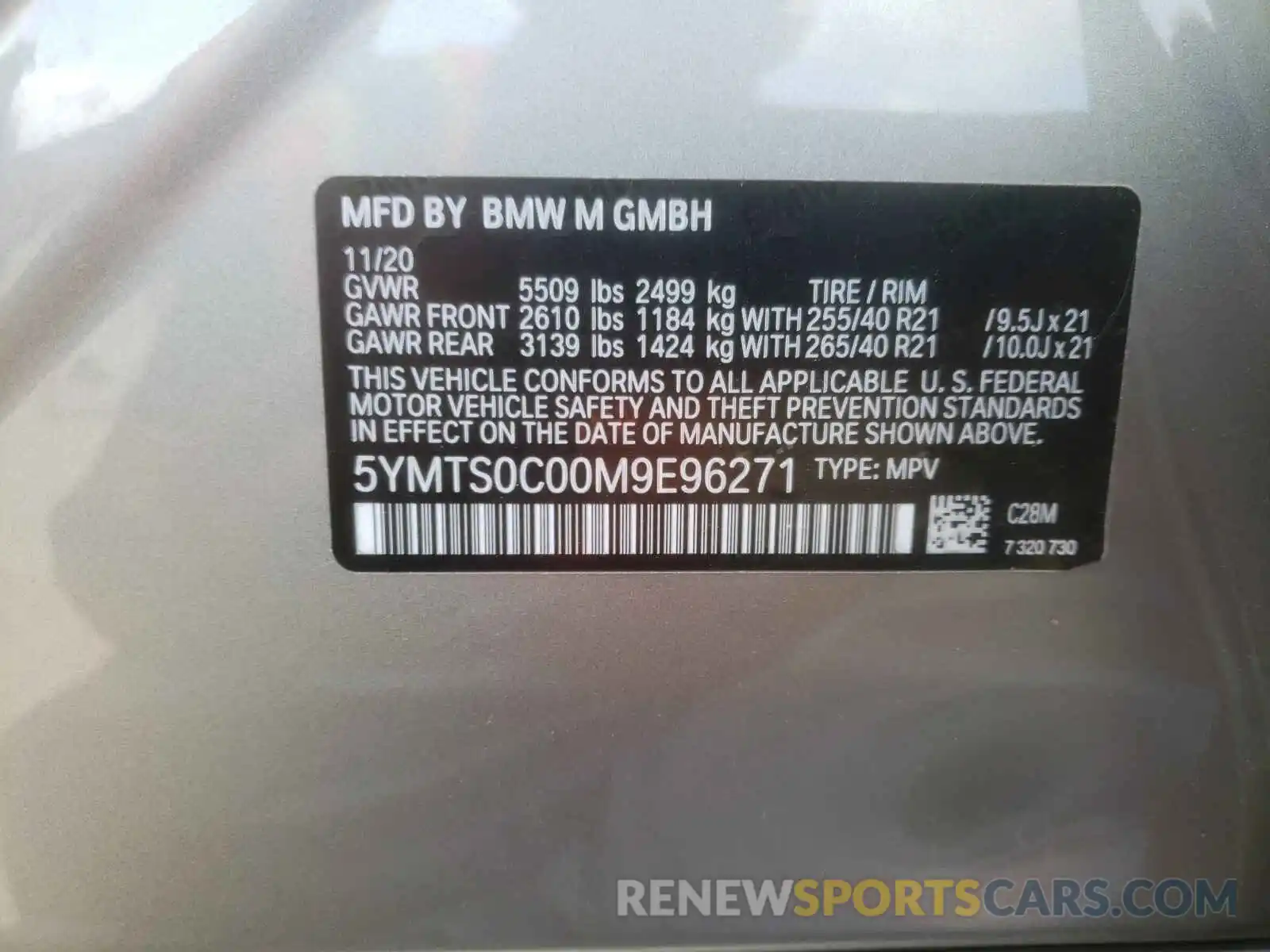 10 Фотография поврежденного автомобиля 5YMTS0C00M9E96271 BMW X3 2021