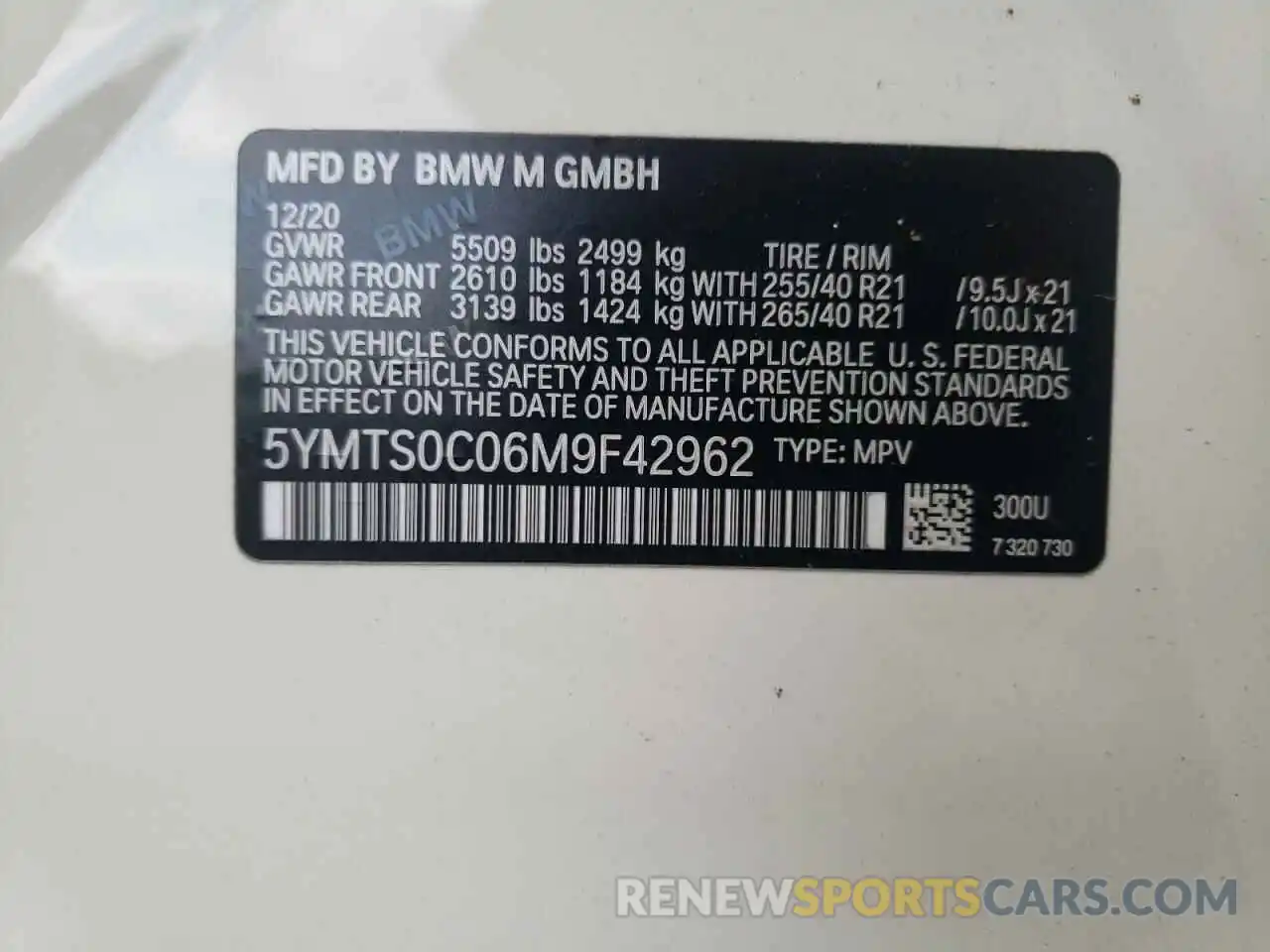 10 Фотография поврежденного автомобиля 5YMTS0C06M9F42962 BMW X3 2021