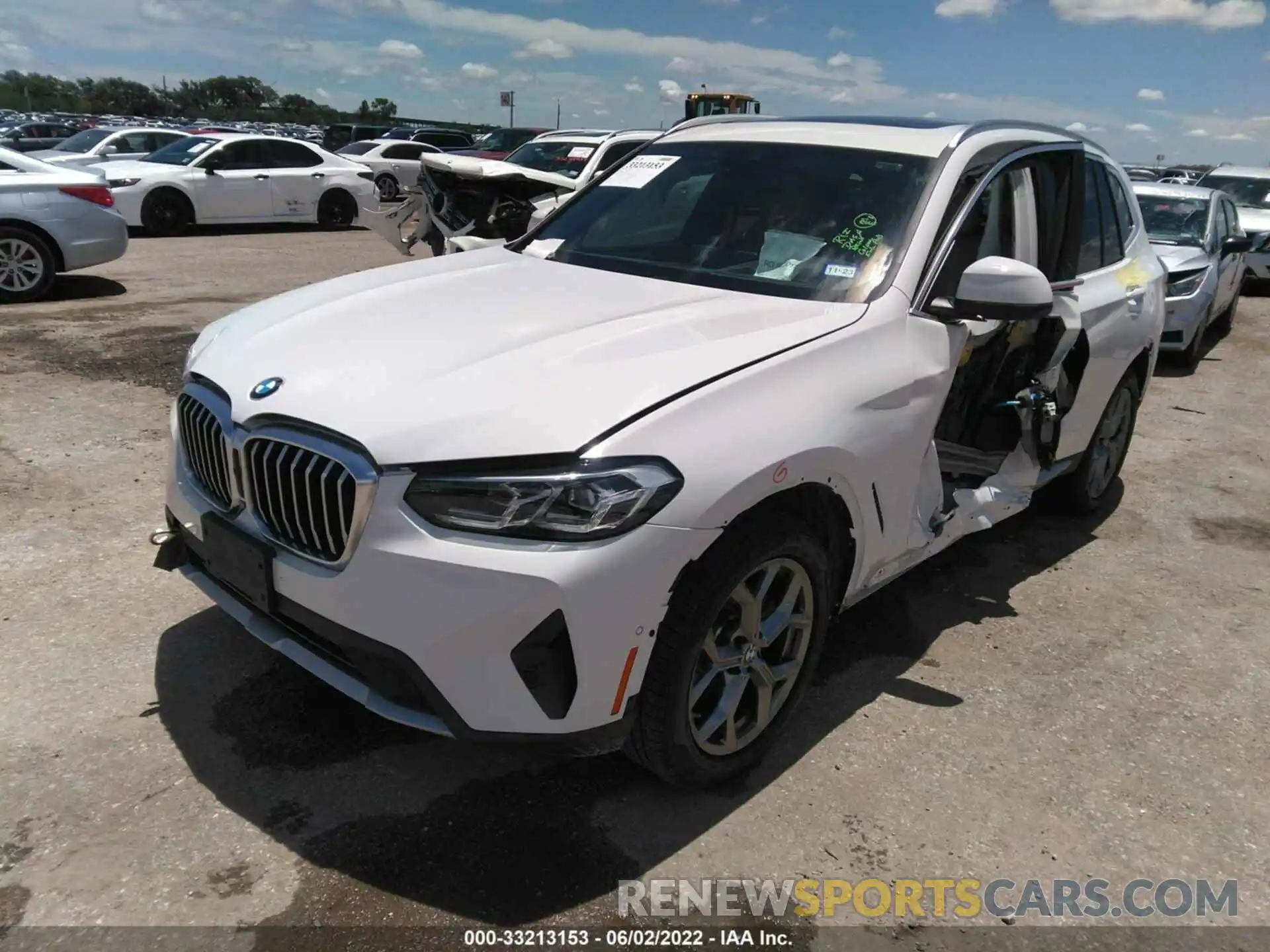 2 Photograph of a damaged car 5UX43DP03N9J34556 BMW X3 2022