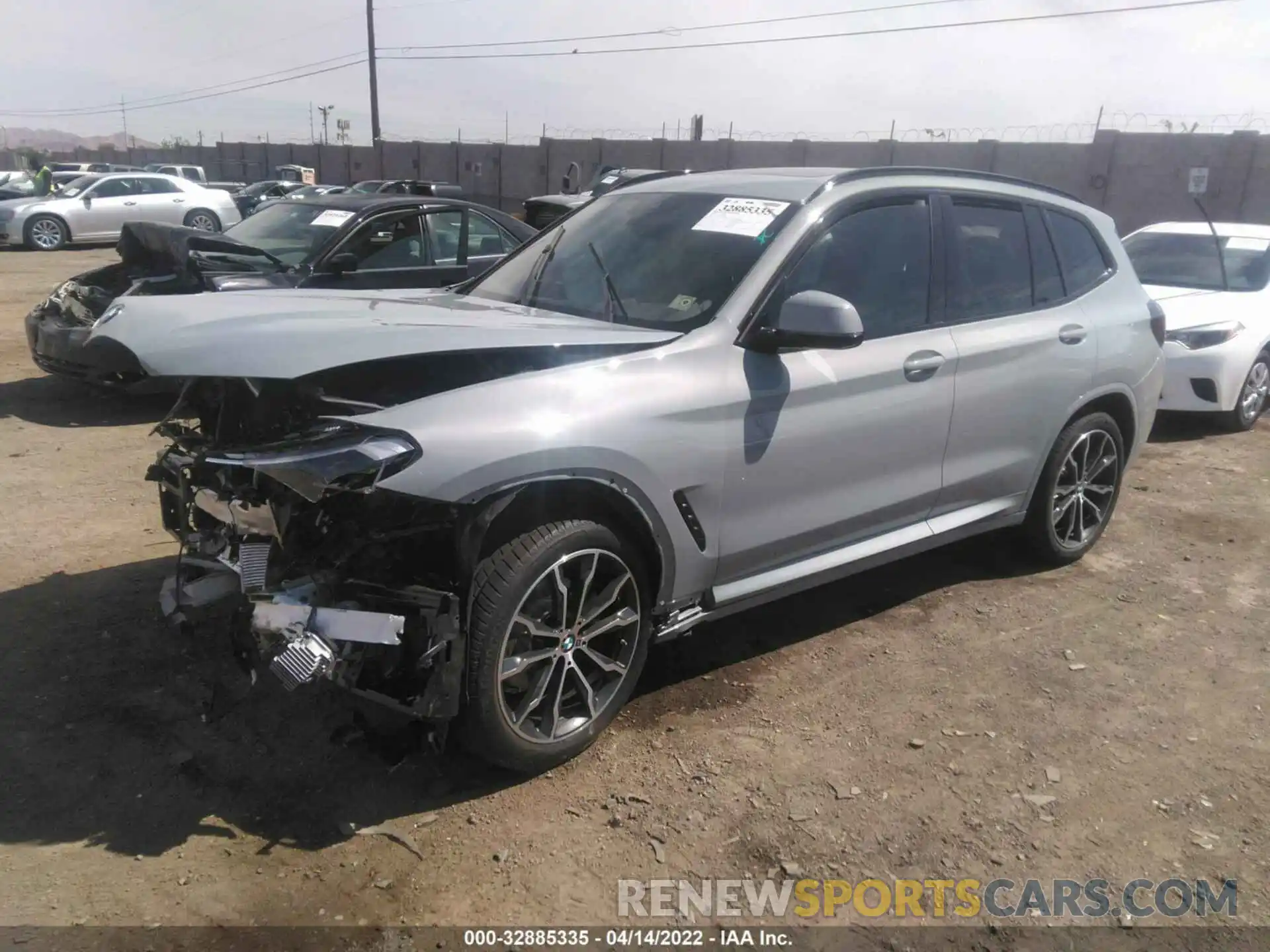 2 Photograph of a damaged car 5UX43DP05N9K60997 BMW X3 2022