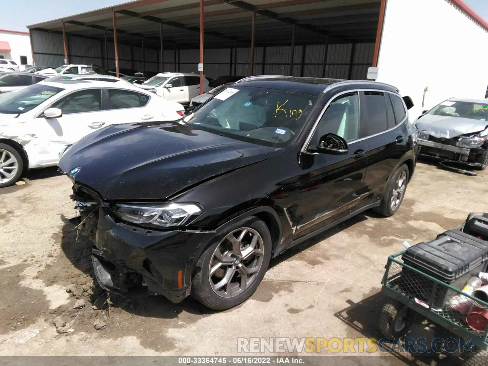 2 Photograph of a damaged car 5UX43DP06N9J24510 BMW X3 2022