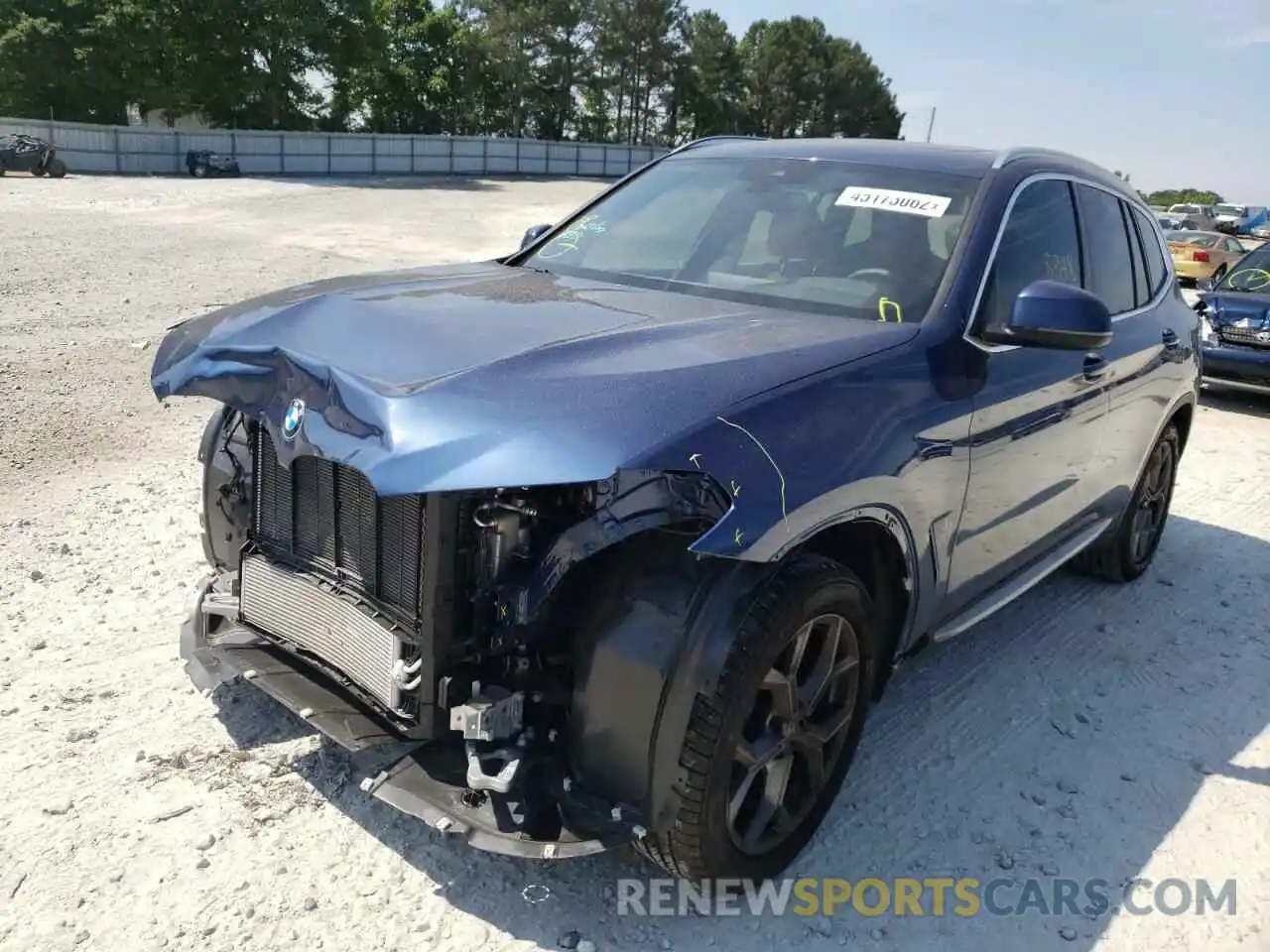 2 Photograph of a damaged car 5UX43DP09N9K83876 BMW X3 2022