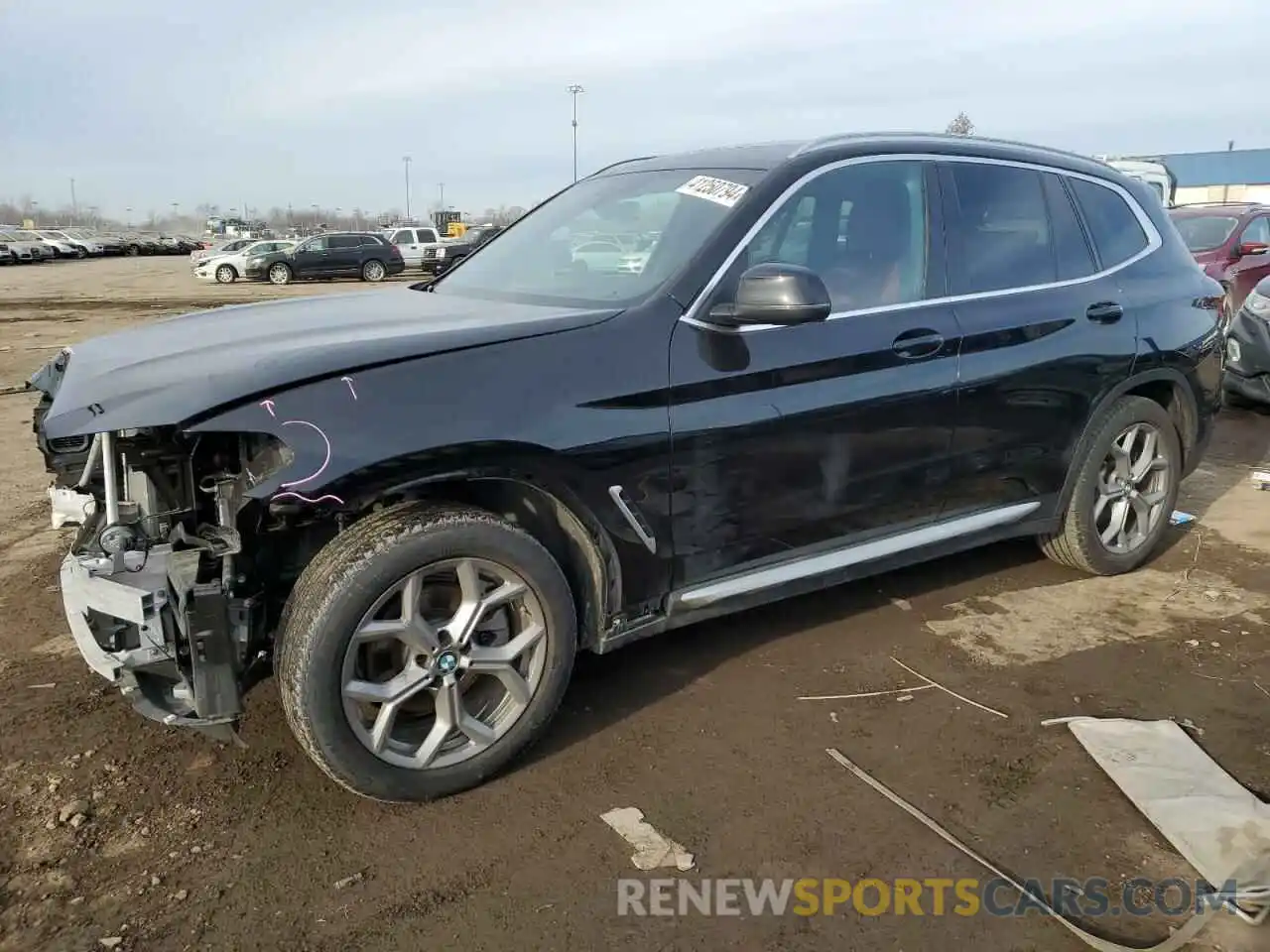 1 Photograph of a damaged car 5UX53DP01N9J44748 BMW X3 2022