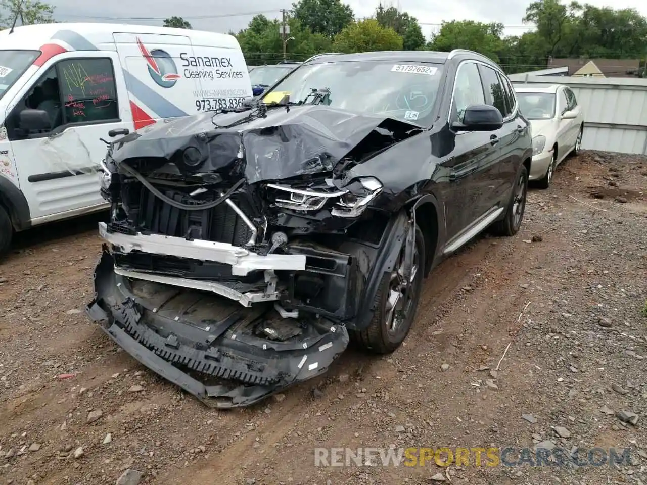 2 Photograph of a damaged car 5UX53DP03N9K16145 BMW X3 2022