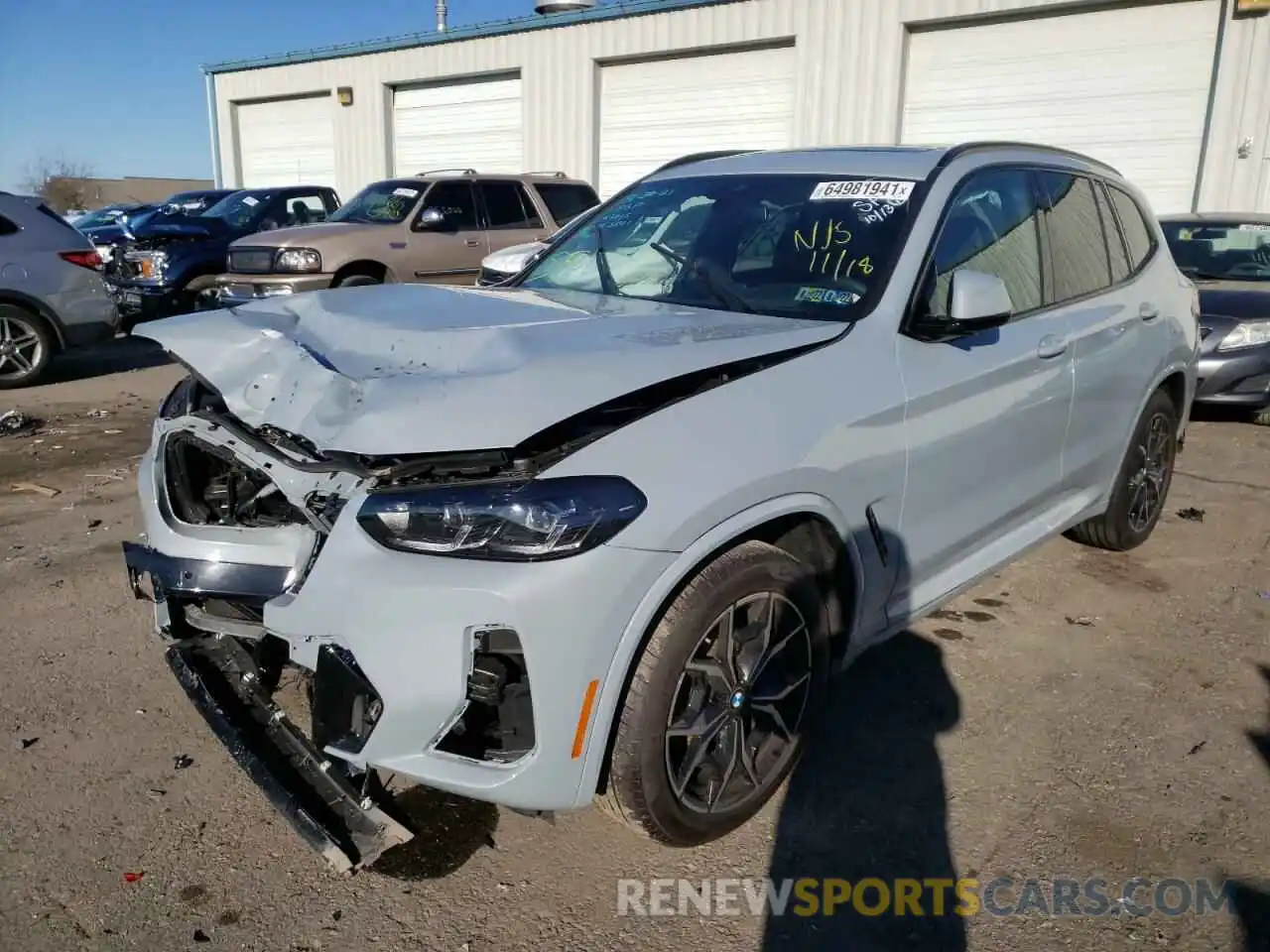 2 Photograph of a damaged car 5UX53DP04N9J11789 BMW X3 2022