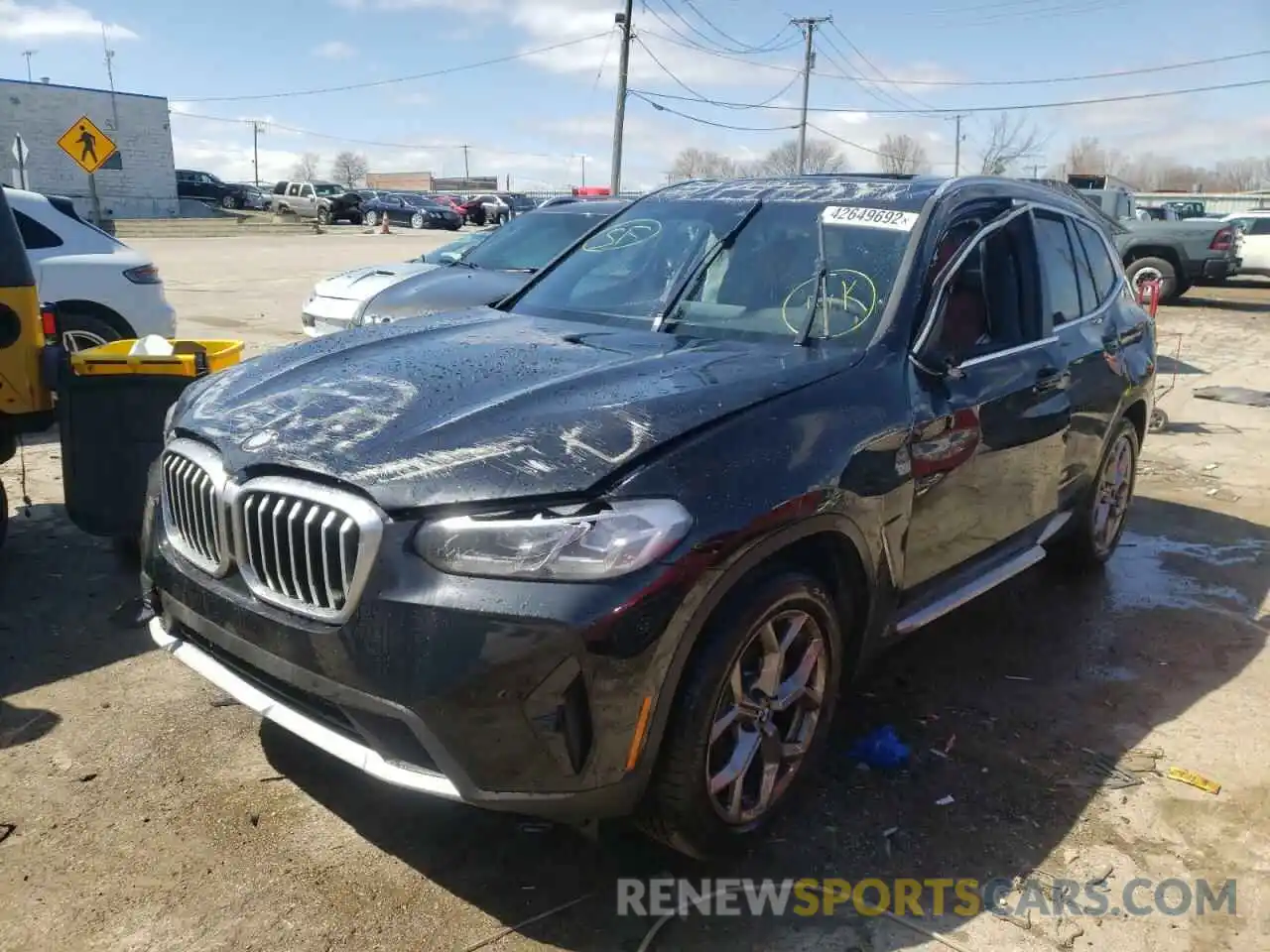 2 Photograph of a damaged car 5UX53DP07N9L69143 BMW X3 2022