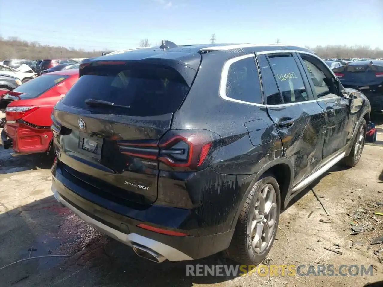 4 Фотография поврежденного автомобиля 5UX53DP07N9L69143 BMW X3 2022