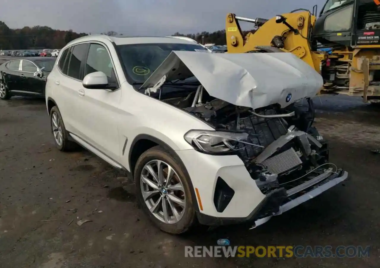 1 Photograph of a damaged car 5UX53DP08N9K43745 BMW X3 2022