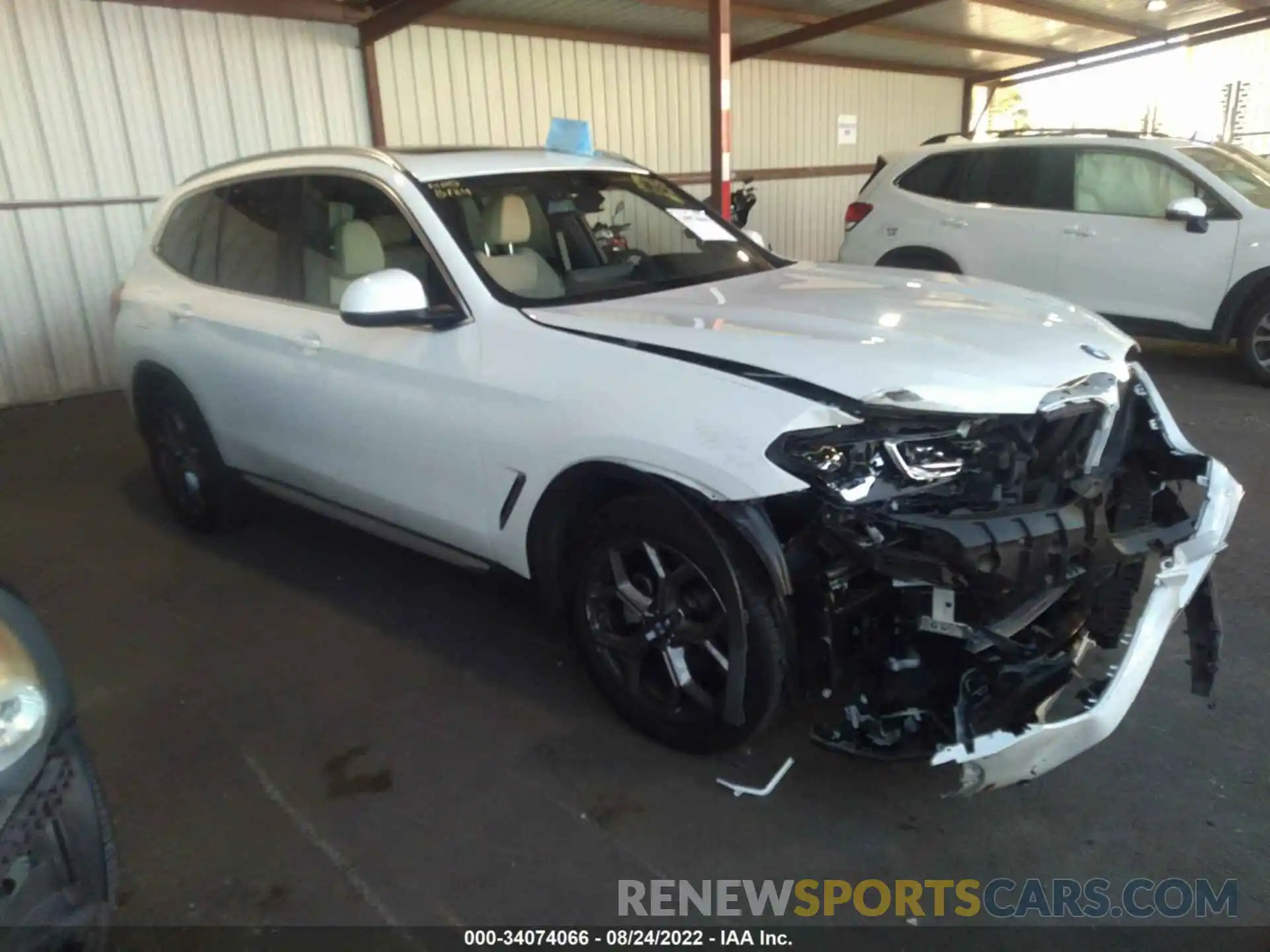 1 Photograph of a damaged car 5UX53DP08N9K54048 BMW X3 2022