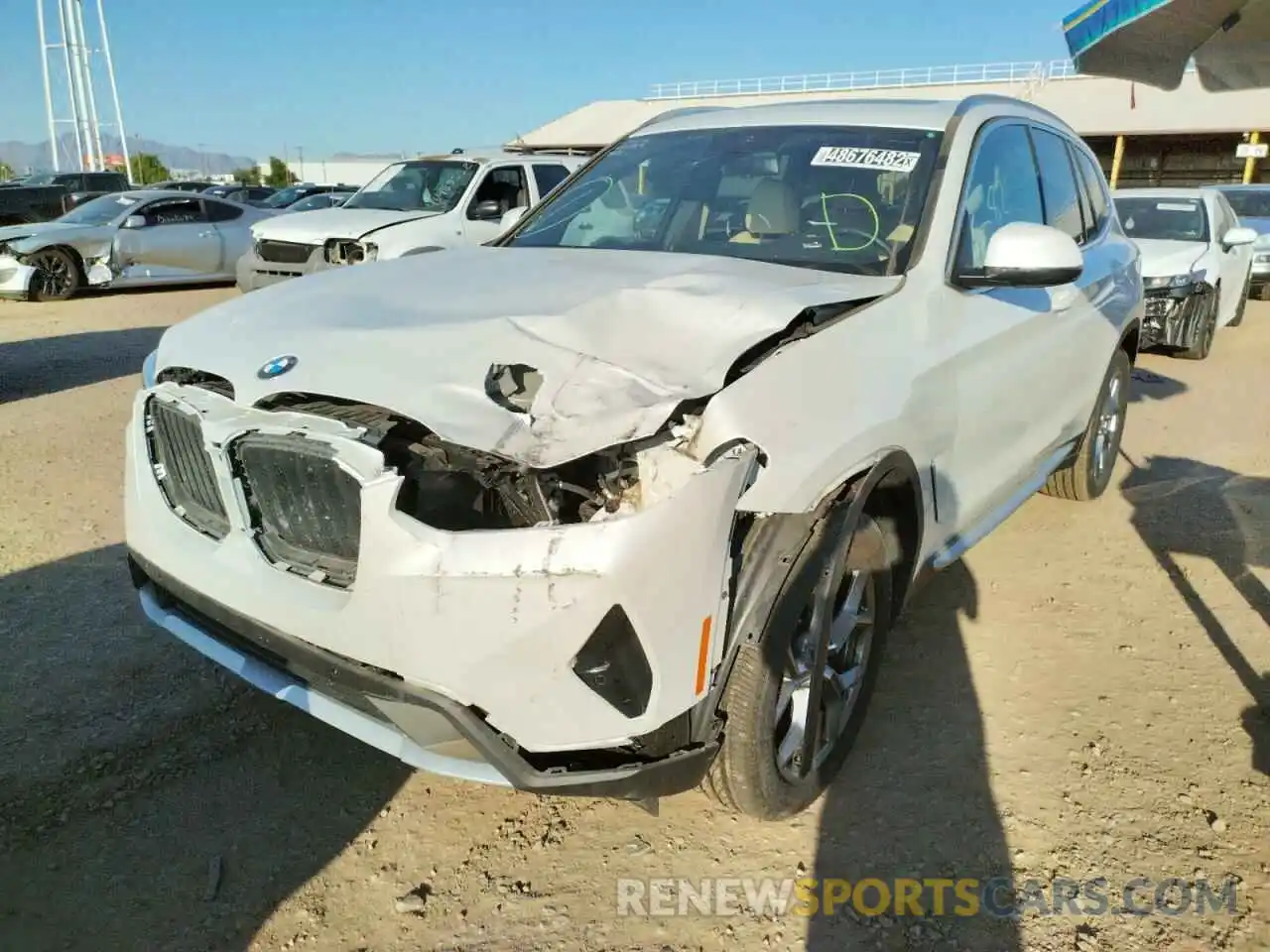 2 Photograph of a damaged car 5UX53DP08N9L24468 BMW X3 2022