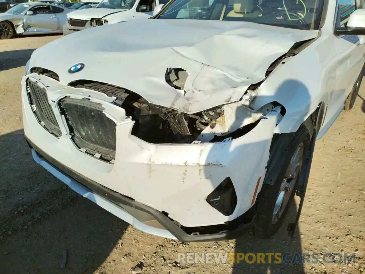 9 Photograph of a damaged car 5UX53DP08N9L24468 BMW X3 2022