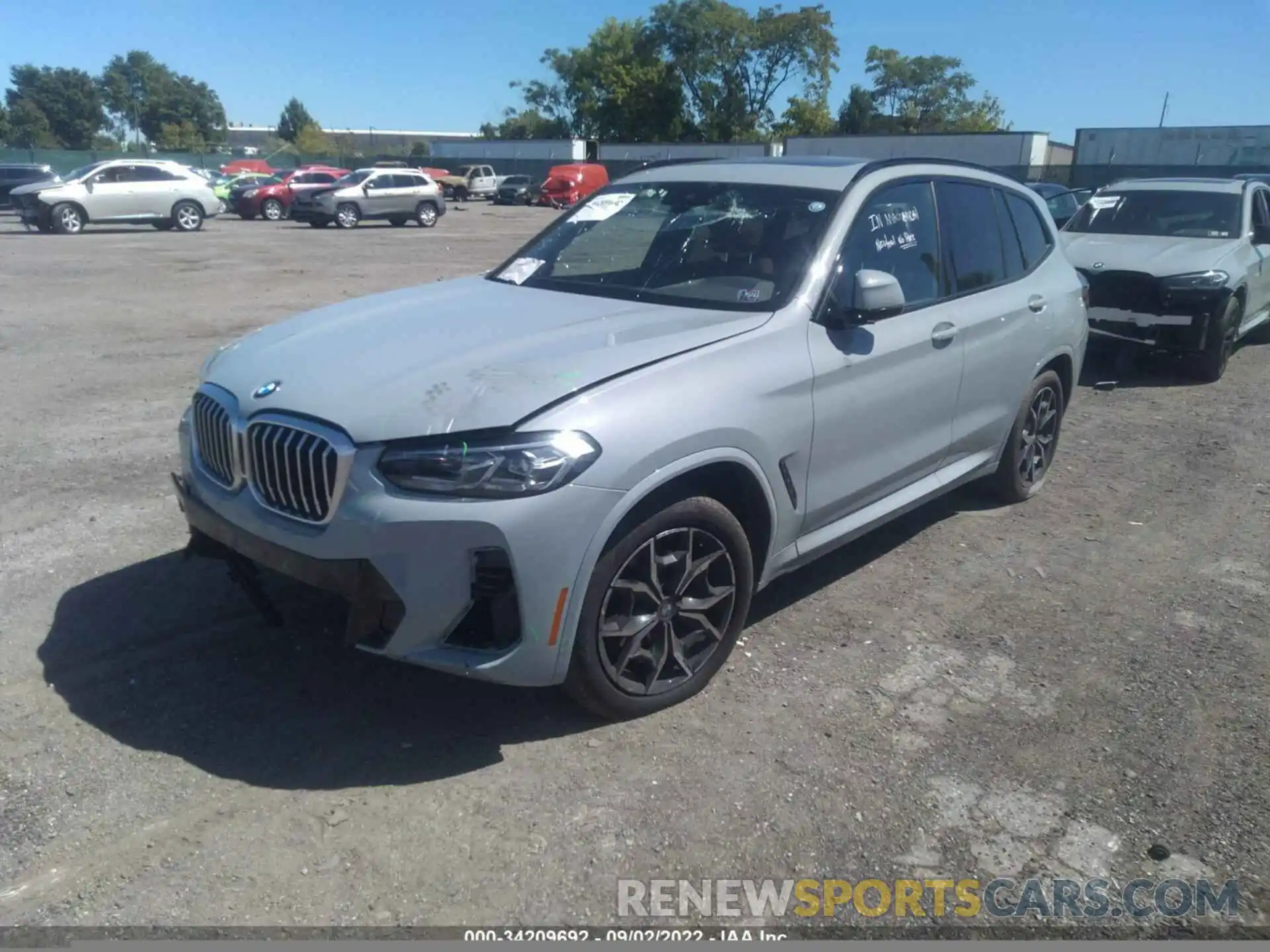 2 Photograph of a damaged car 5UX53DP08N9L35745 BMW X3 2022