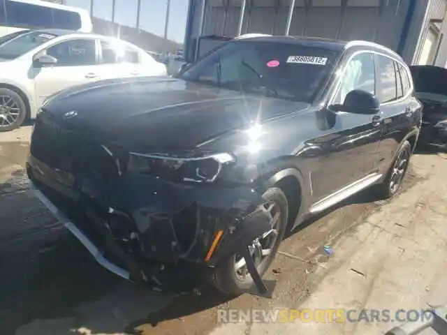 2 Photograph of a damaged car 5UX53DP09N9K90136 BMW X3 2022