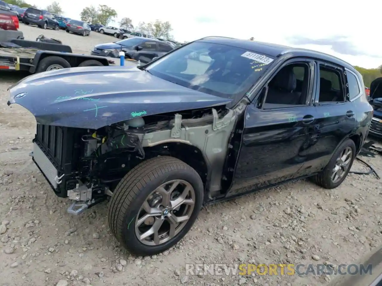 1 Photograph of a damaged car WBX57DP06NN176871 BMW X3 2022