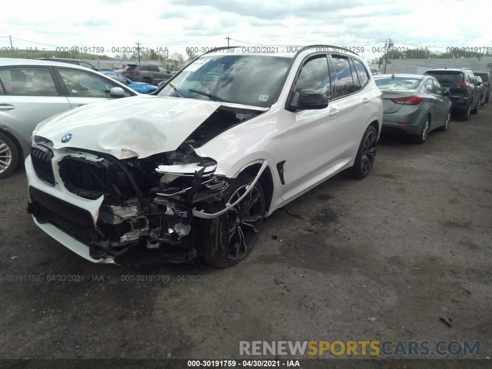 2 Photograph of a damaged car 5YMTS0C00L9B55080 BMW X3 M 2020