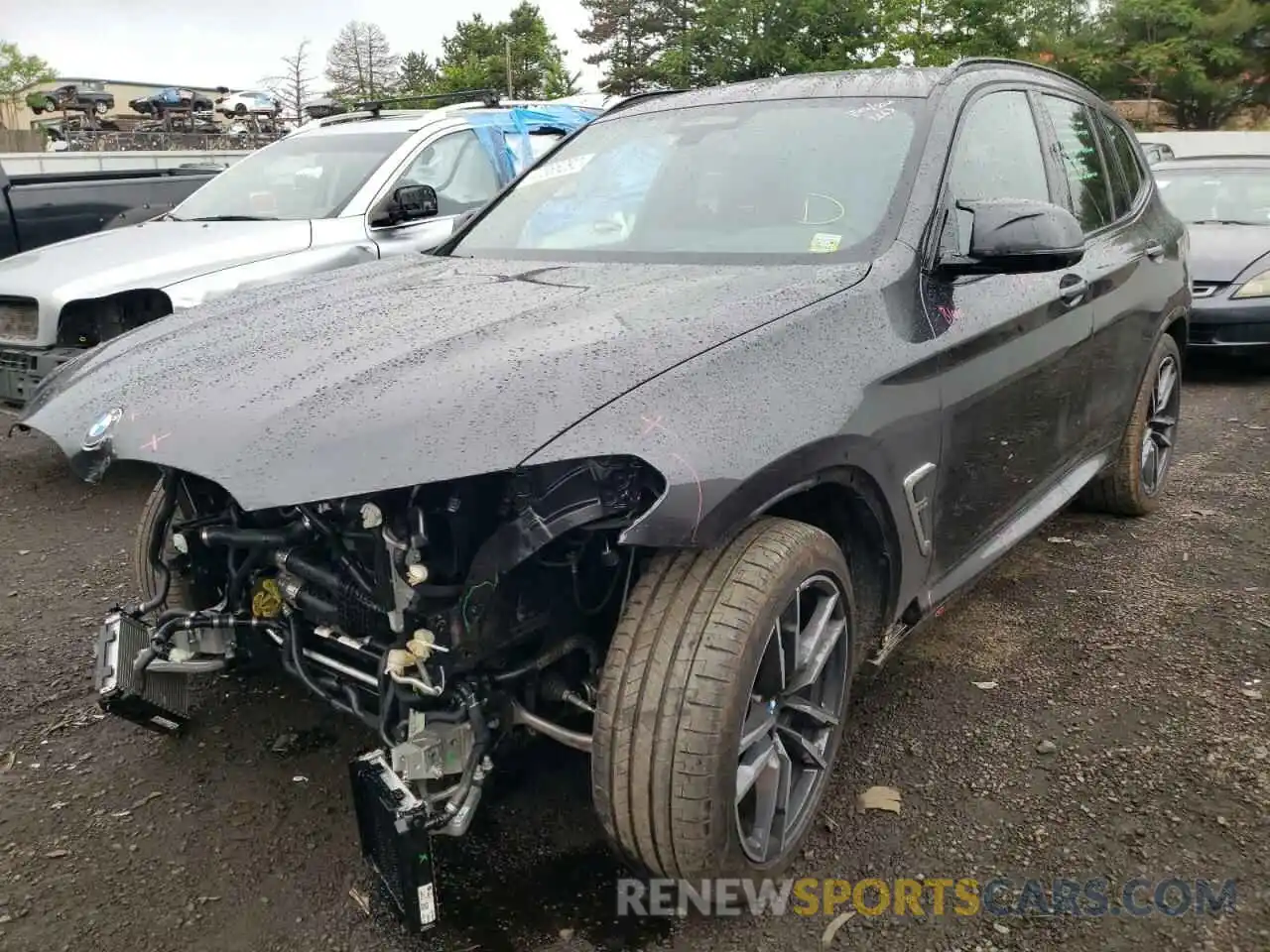 2 Photograph of a damaged car 5YM13EC04N9J34797 BMW X3 M 2022