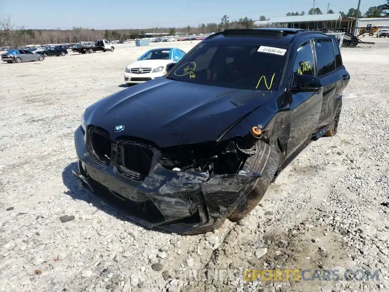 2 Photograph of a damaged car 5YM13EC06N9K41513 BMW X3 M 2022