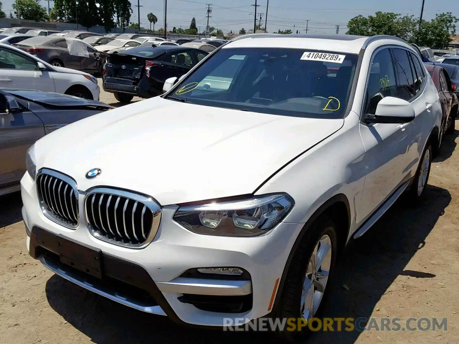 2 Photograph of a damaged car 5UXTR7C57KLF34750 BMW X3 SDRIVE3 2019