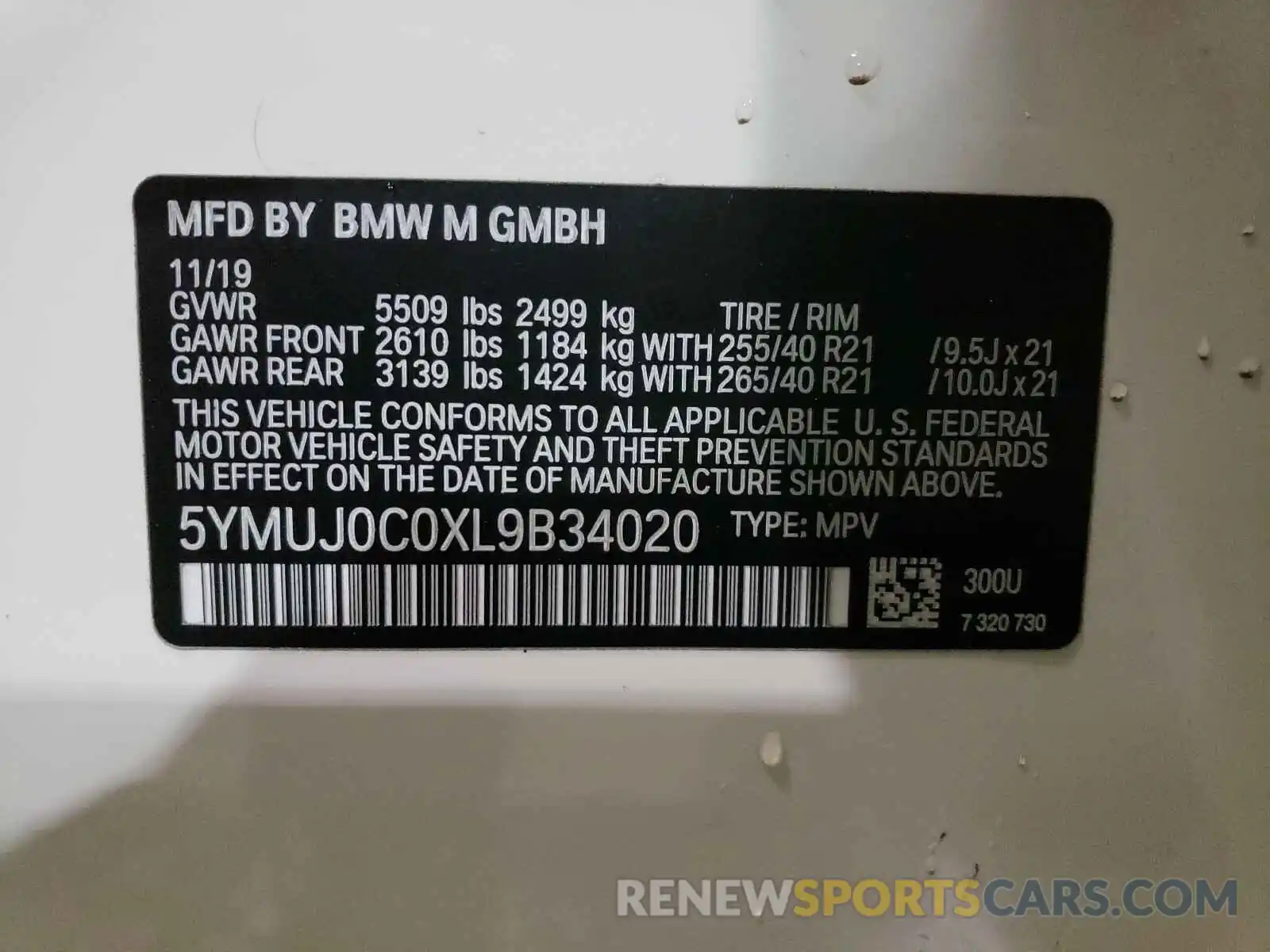10 Photograph of a damaged car 5YMUJ0C0XL9B34020 BMW X4 2020
