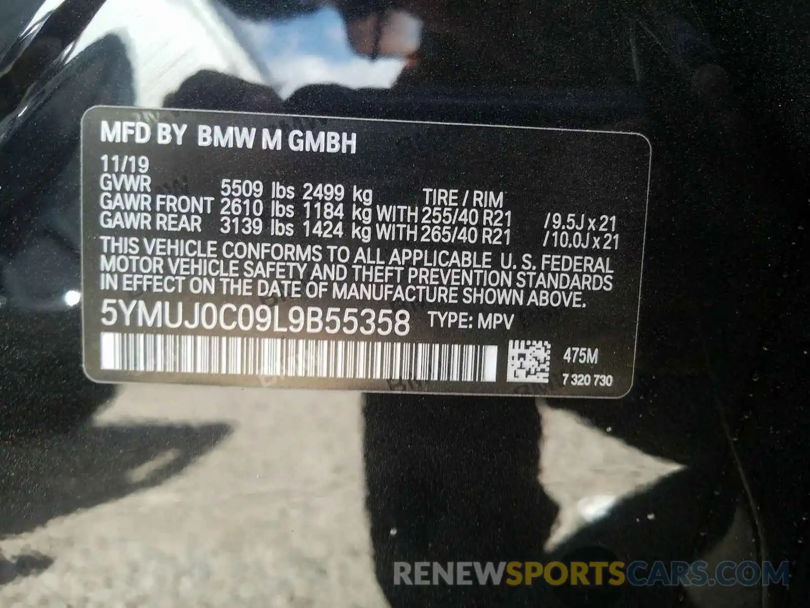 10 Фотография поврежденного автомобиля 5YMUJ0C09L9B55358 BMW X4 M COMPE 2020